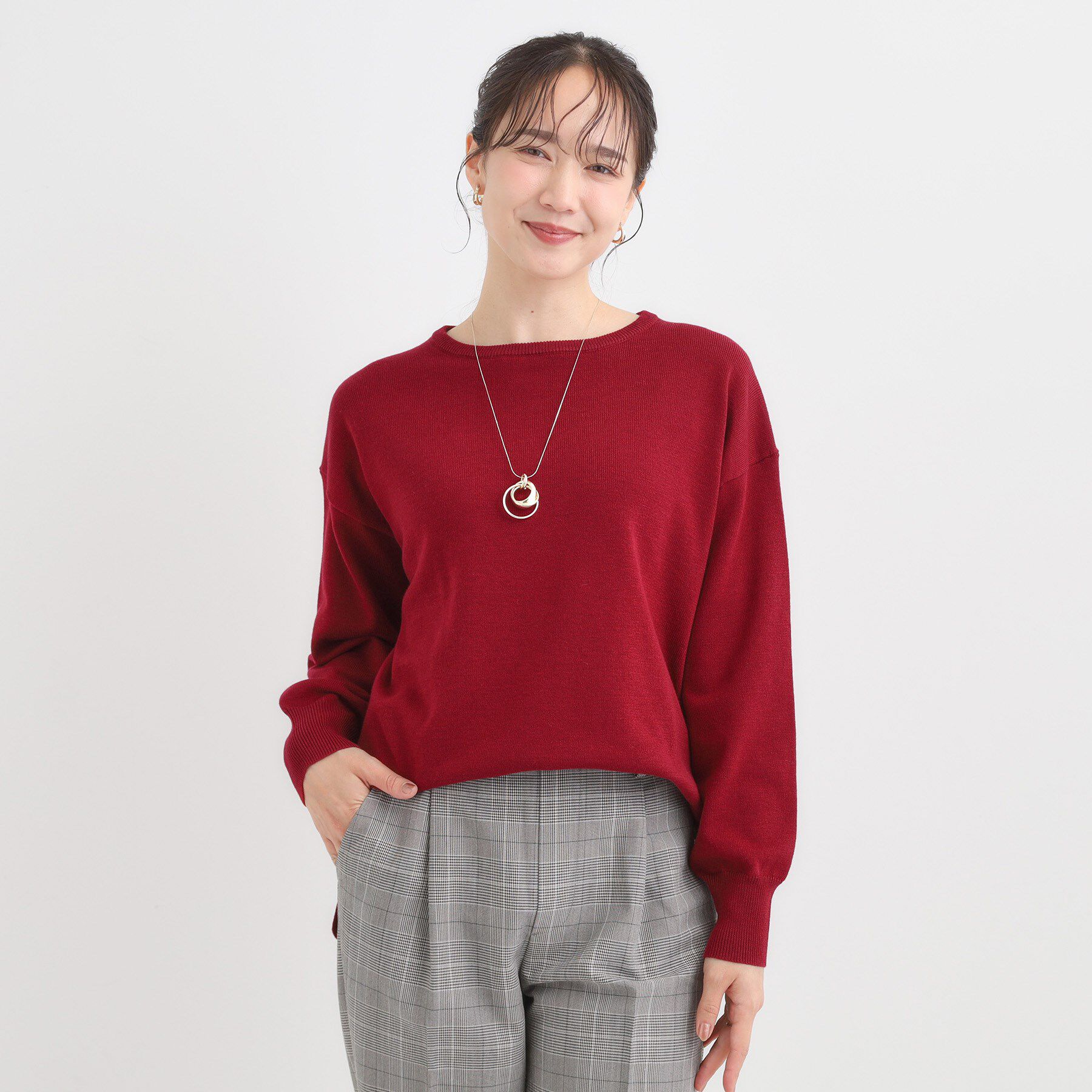 SHOO･LA･RUE「【洗濯機可/毛玉レス】アウトスタイルもきれいに決まる サイドスリットニット【CIRCRIC】」|ニット・セーター|