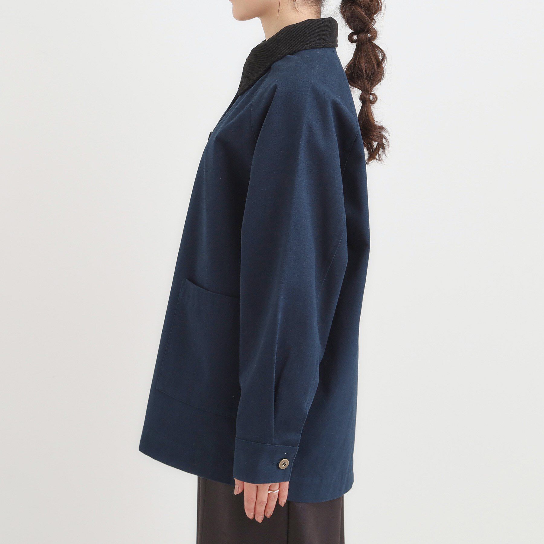 SHOO･LA･RUE「【S-LL】オーバーシルエットでこなれ感 襟コール カバーオール」|ステンカラーコート|