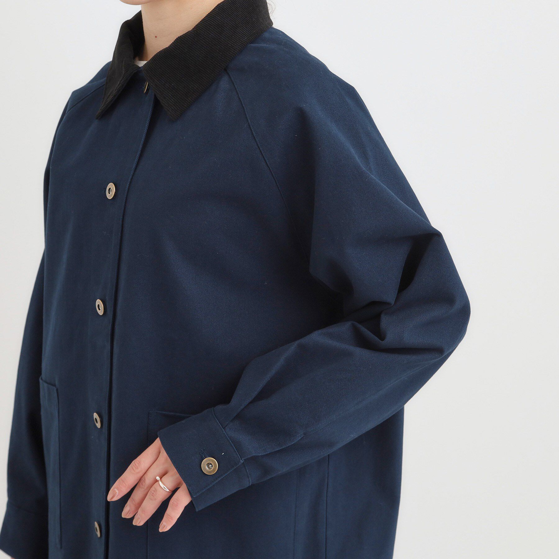 SHOO･LA･RUE「【S-LL】オーバーシルエットでこなれ感 襟コール カバーオール」|ステンカラーコート|