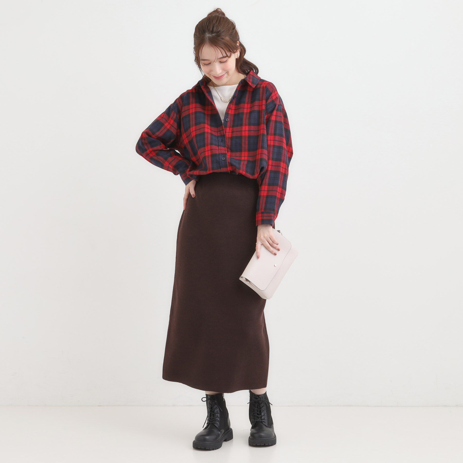 SHOO･LA･RUE「【S-LL】柔らかさが癖になる 起毛コットン オーバーサイズシャツ」|シャツ・ブラウス|