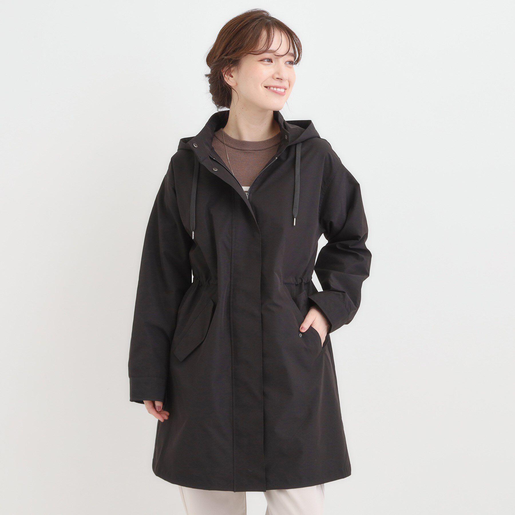 SHOO･LA･RUE「【S-LL/撥水】腰回りをカバーする ロングミリタリーアウター」|ミリタリージャケット|