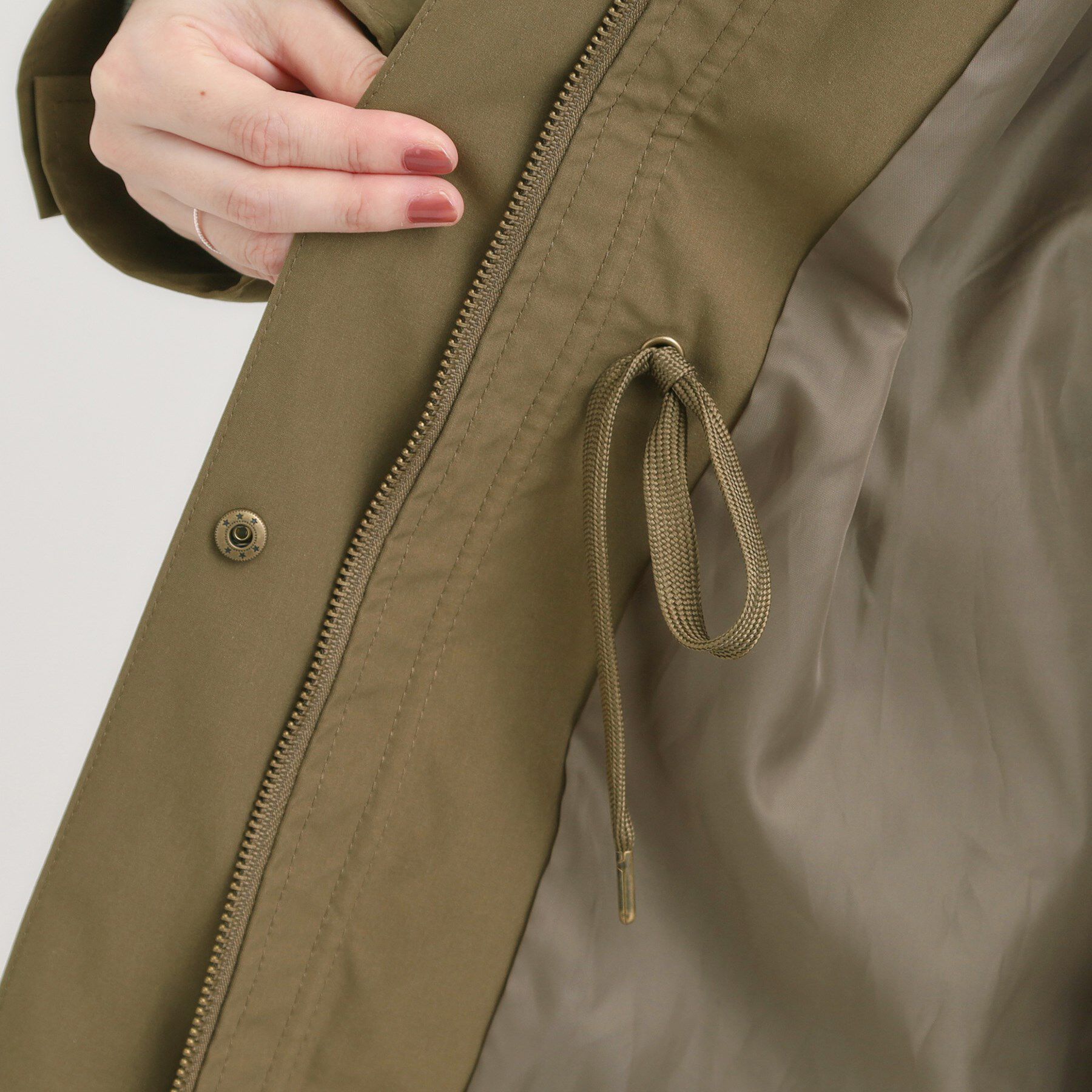 SHOO･LA･RUE「【S-LL/撥水】腰回りをカバーする ロングミリタリーアウター」|ミリタリージャケット|