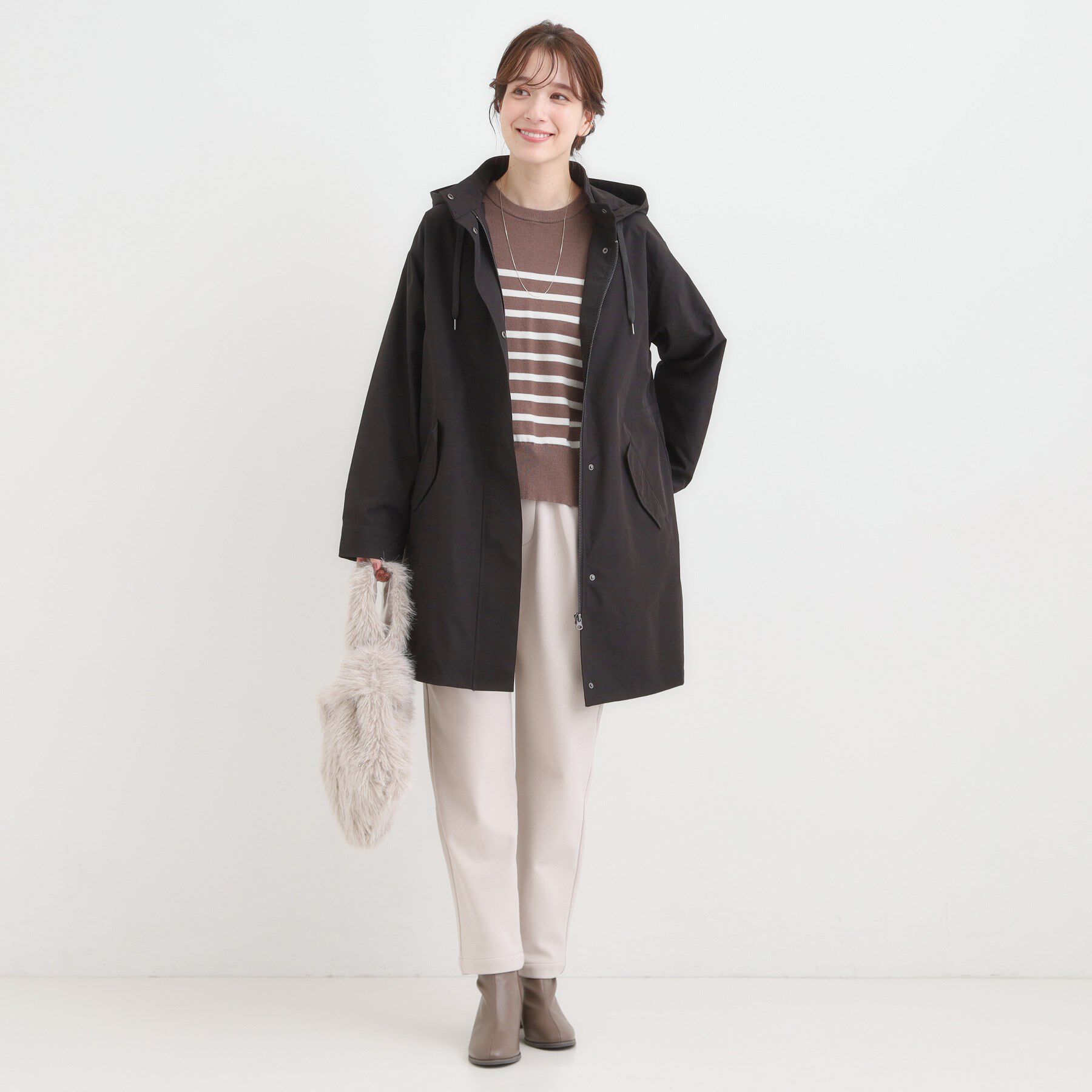 SHOO･LA･RUE「【S-LL/撥水】腰回りをカバーする ロングミリタリーアウター」|ミリタリージャケット|