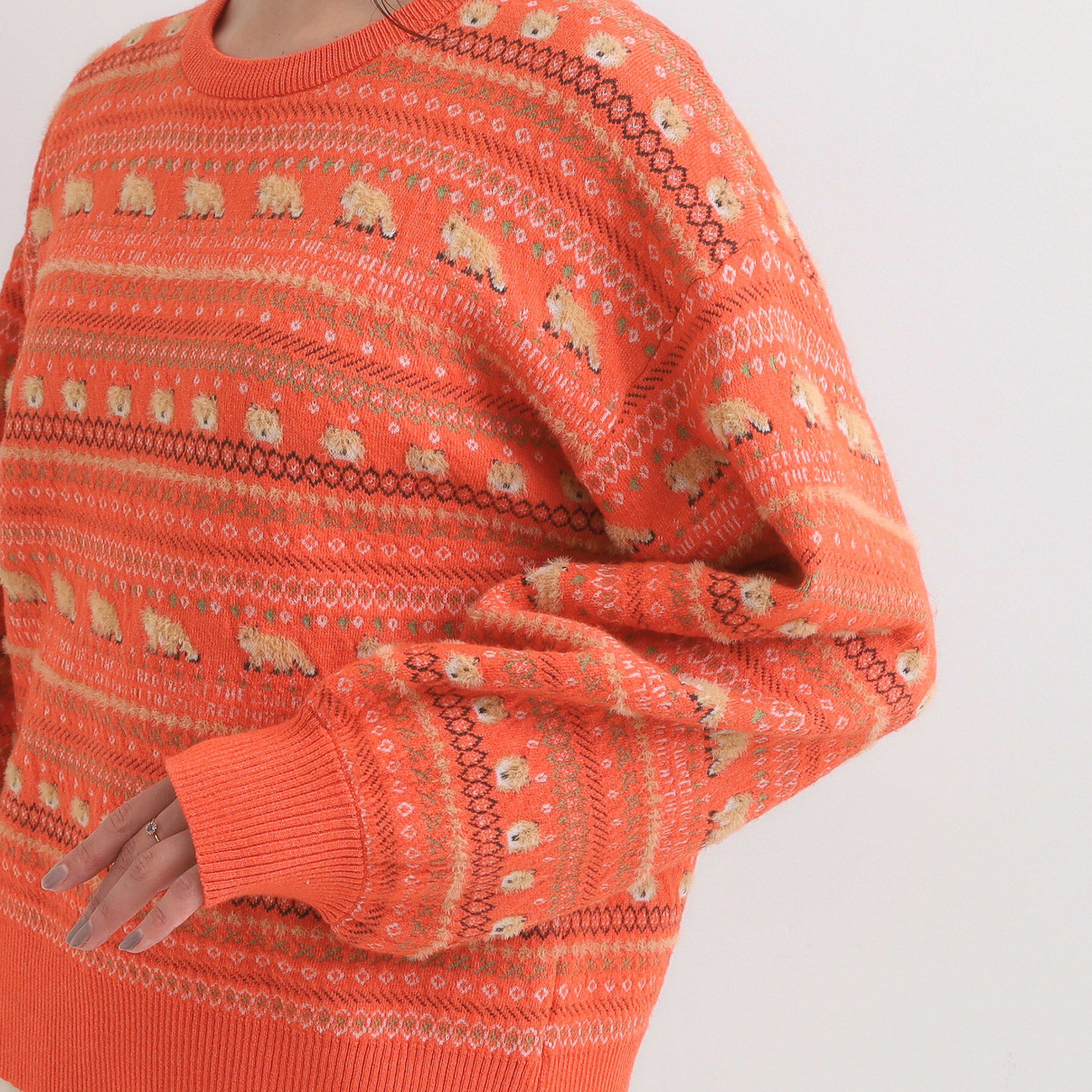 SHOO･LA･RUE「【旭山動物園応援商品】ノルディック柄 モールニット」|ニット・セーター|