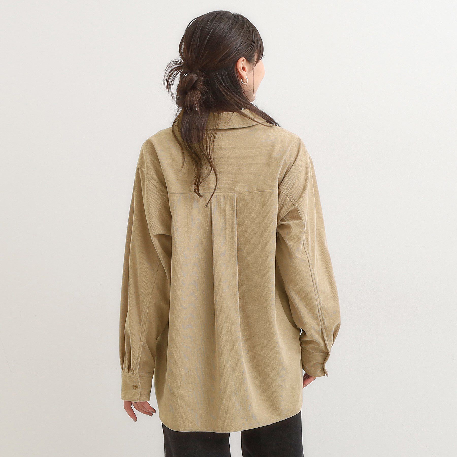 SHOO･LA･RUE「【旭山動物園応援商品】ワンポイント刺繍 コーデュロイシャツ」|シャツ・ブラウス|