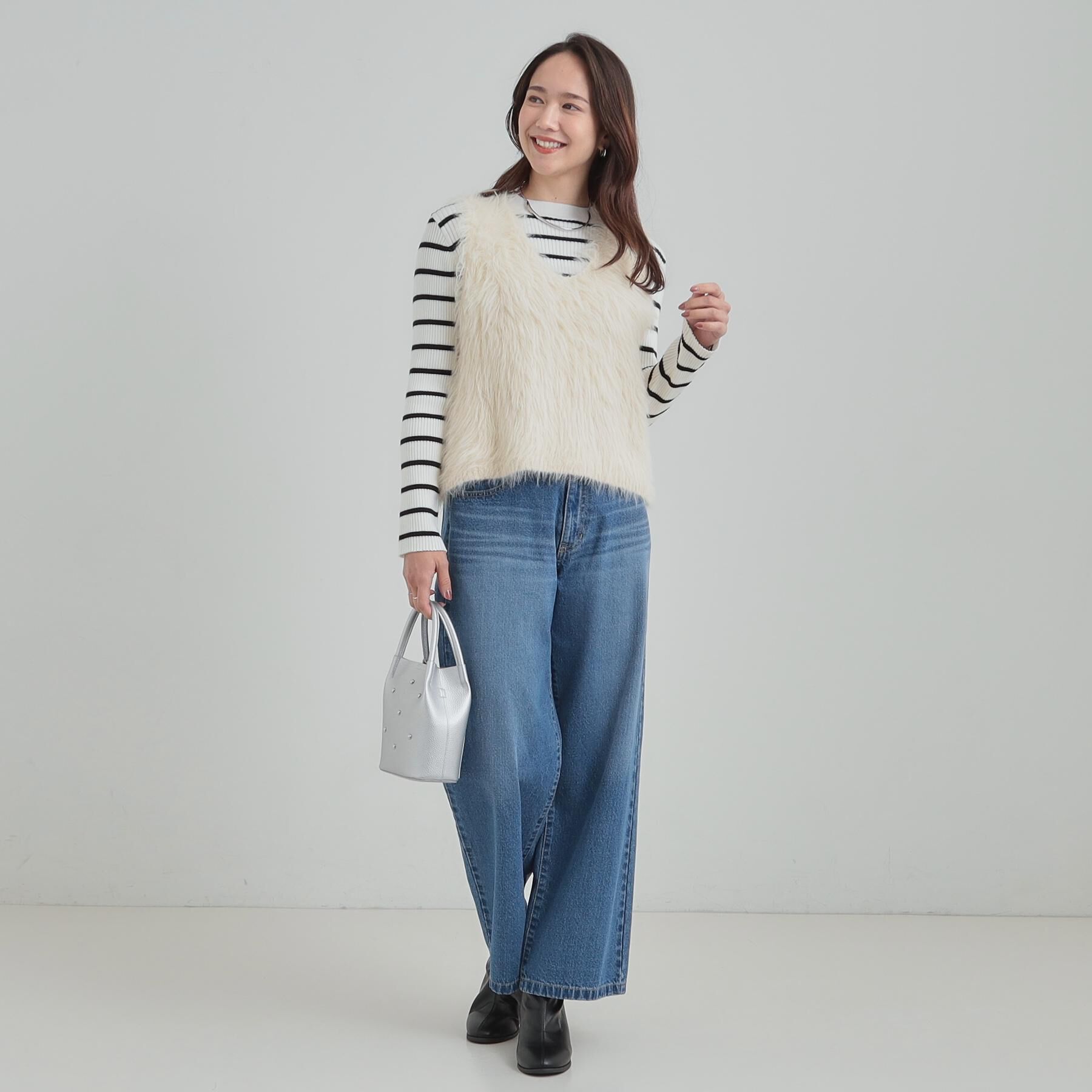 SHOO･LA･RUE「【S-LL/2点セット】着るだけでコーデが決まる フェザーニットベスト&times;リブニット」|その他|