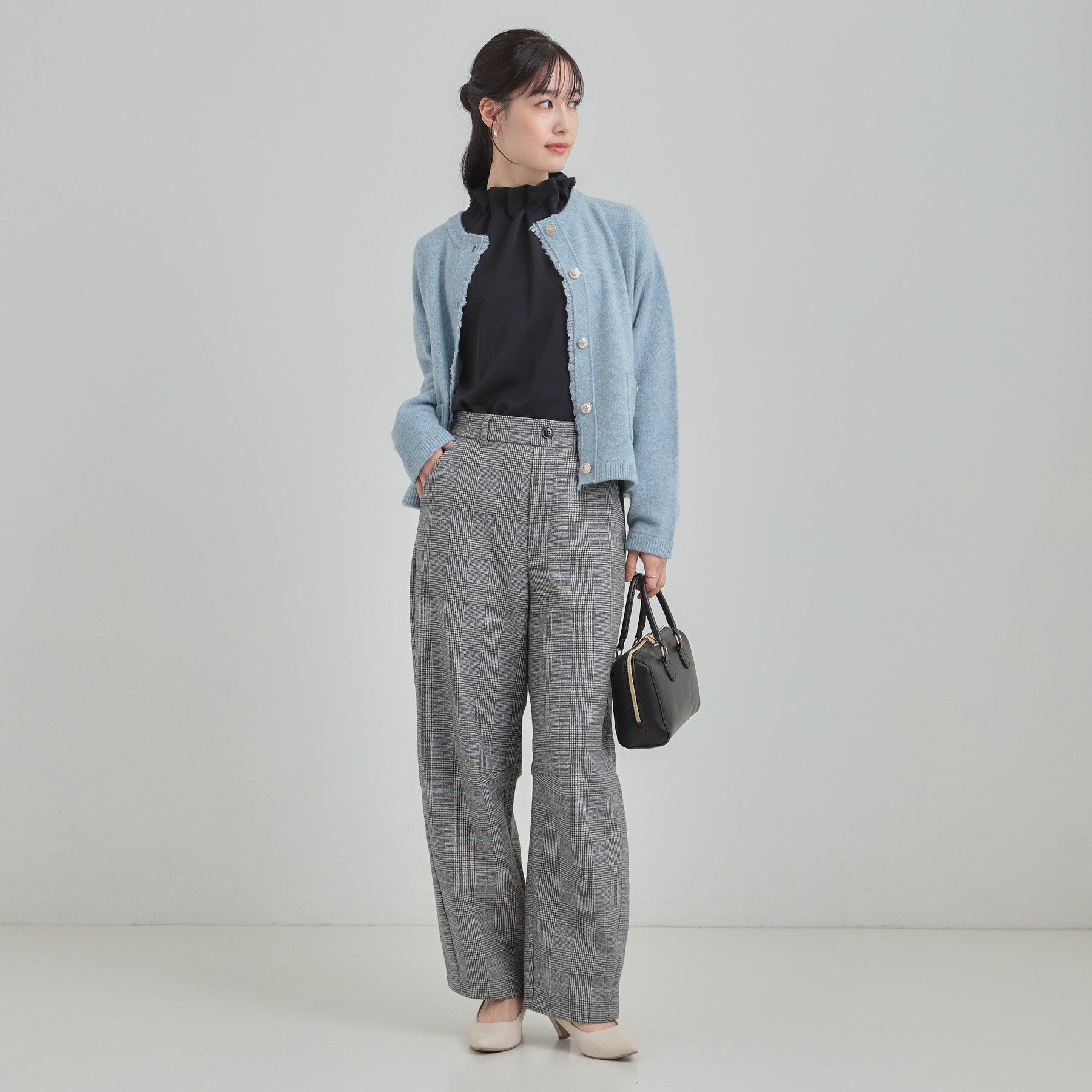 SHOO･LA･RUE「【あったか】裏起毛チェックカーブパンツ」|その他|