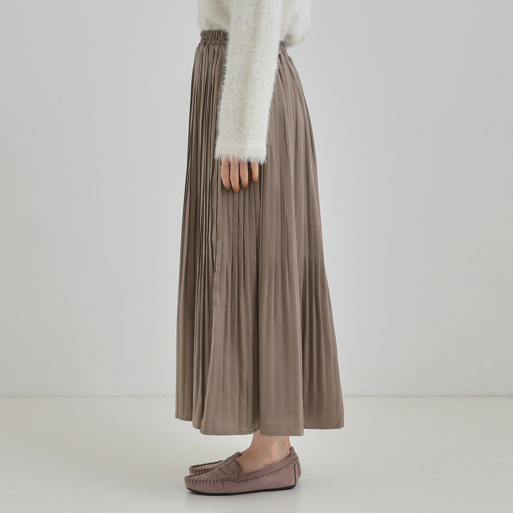 SHOO･LA･RUE「【着丈選べる/あったか】裏に秘密 プリーツスカート」|スカート|