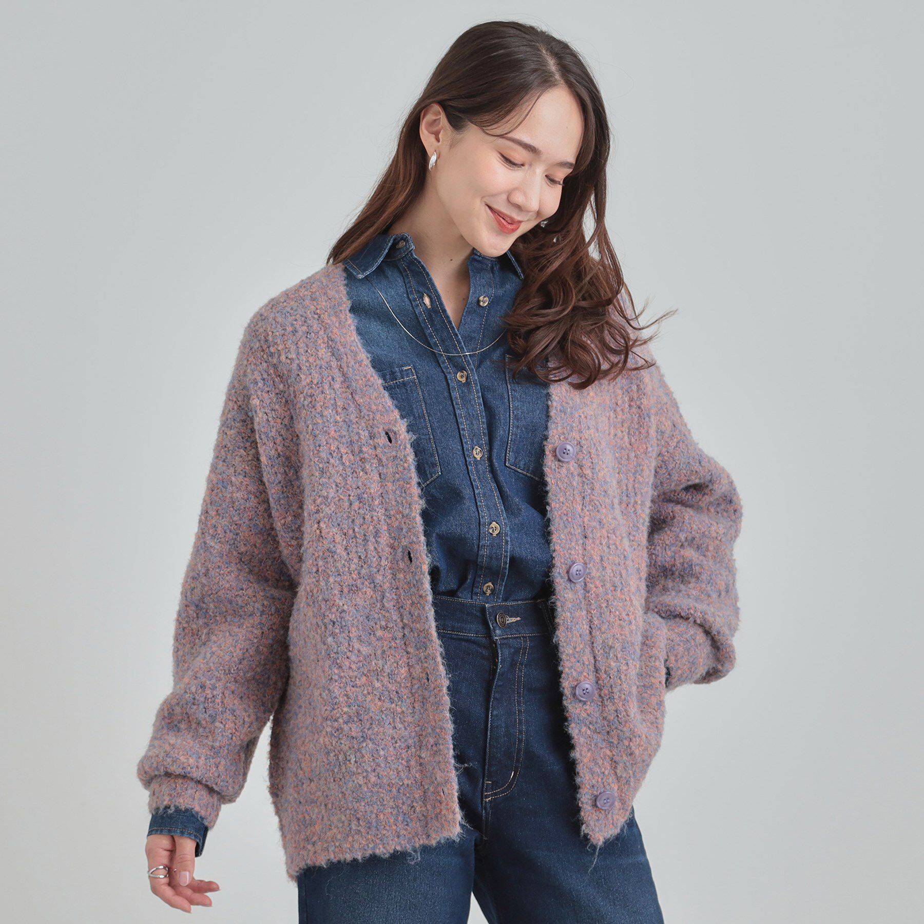 SHOO･LA･RUE「ブークレカラーVネックカーディガン」|カーディガン|