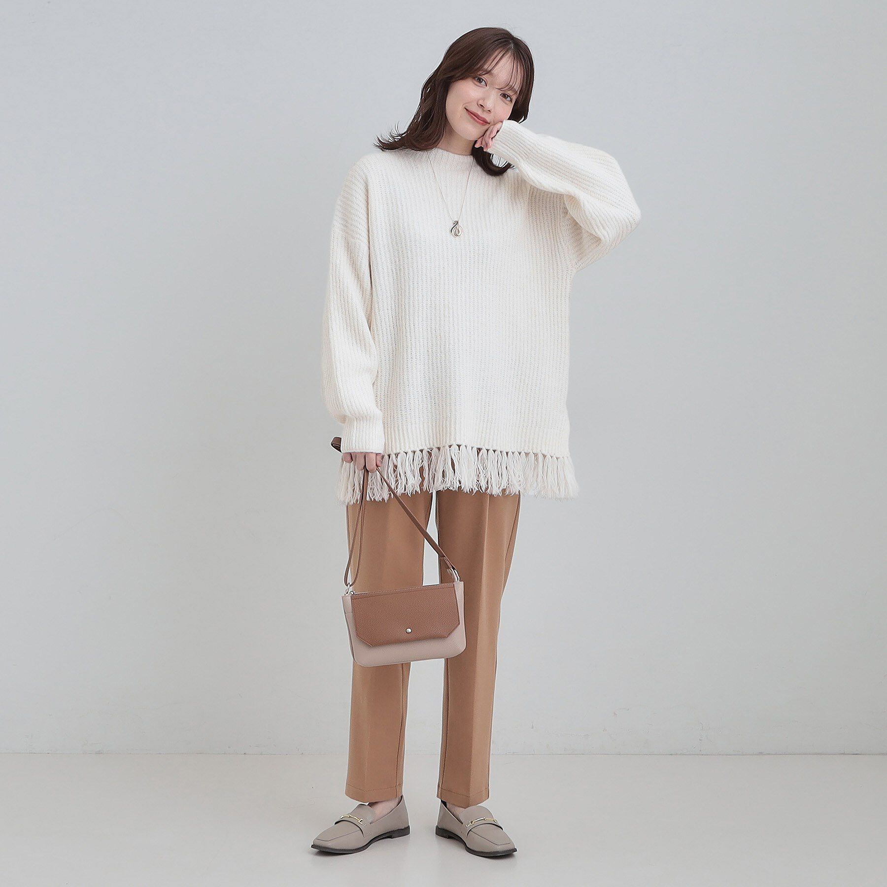 SHOO･LA･RUE「1枚でサマ見え 裾フリンジニット」|ニット・セーター|
