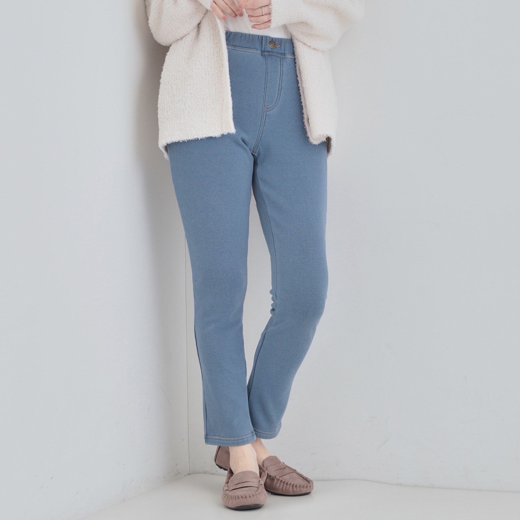 SHOO･LA･RUE「【あったか】裏シャギーデニム風レギンス」|その他|ブルー(092)