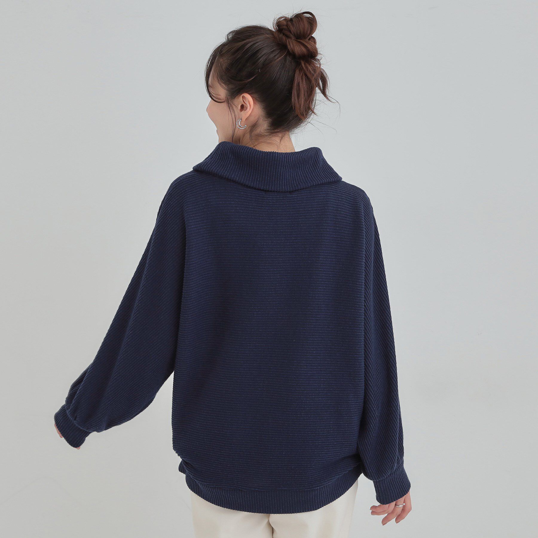 SHOO･LA･RUE「お顔周りをスッキリ見せるオフタートルリブドルマン」|Tシャツ・カットソー|