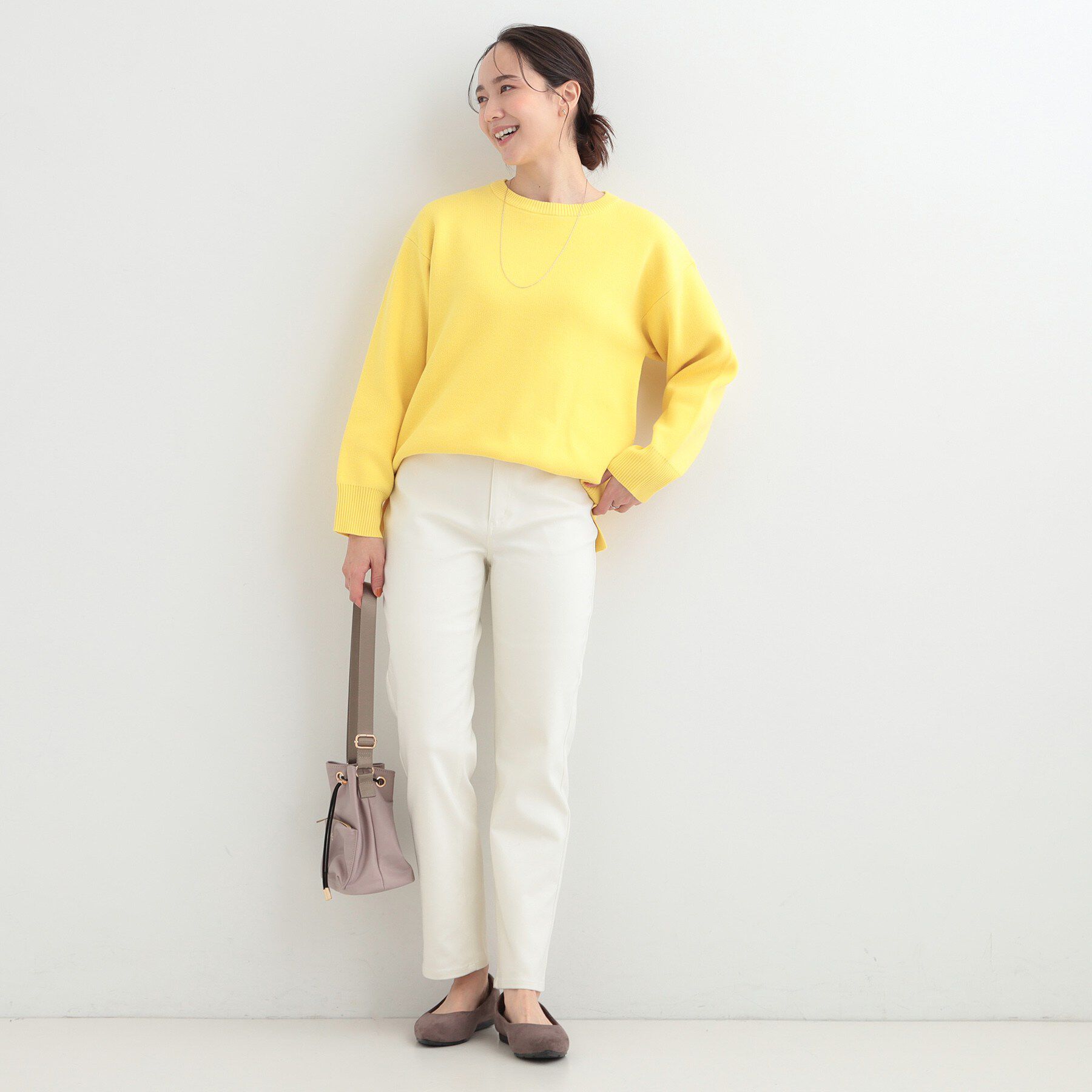 SHOO･LA･RUE「【S-LL/洗濯機可/体型カバー】コットン混で肌当たりがよい スウェットライクニット」|ニット・セーター|