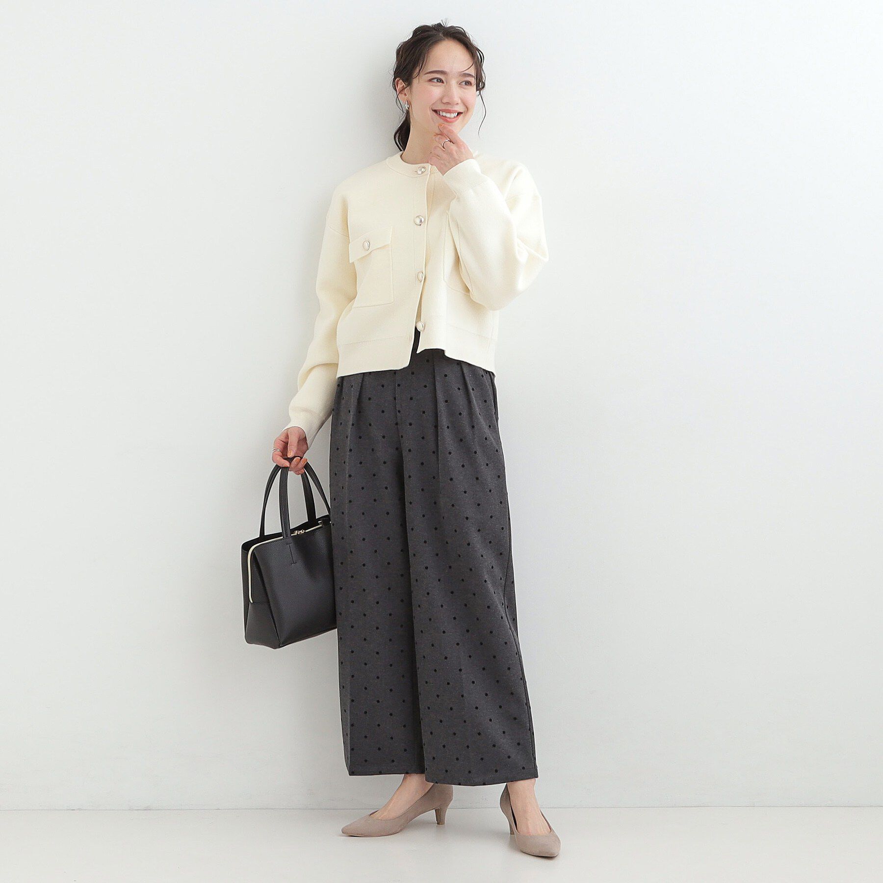 SHOO･LA･RUE「【S-LL】フロッキードットワイドパンツ」|その他|