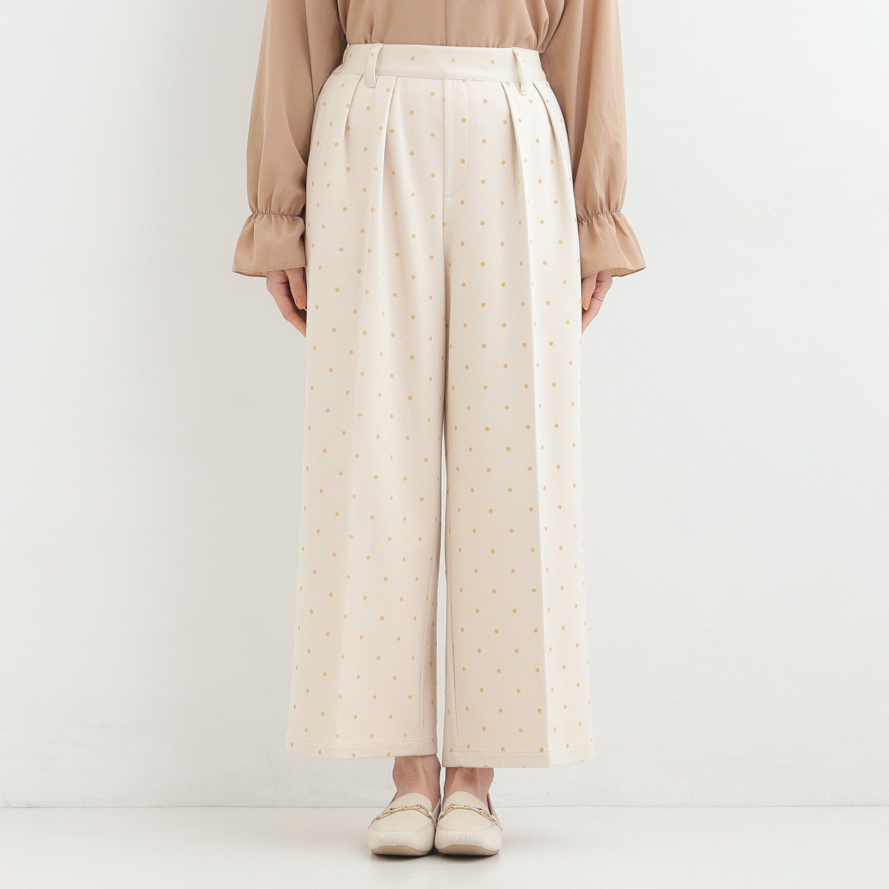 SHOO･LA･RUE「【S-LL】フロッキードットワイドパンツ」|その他|