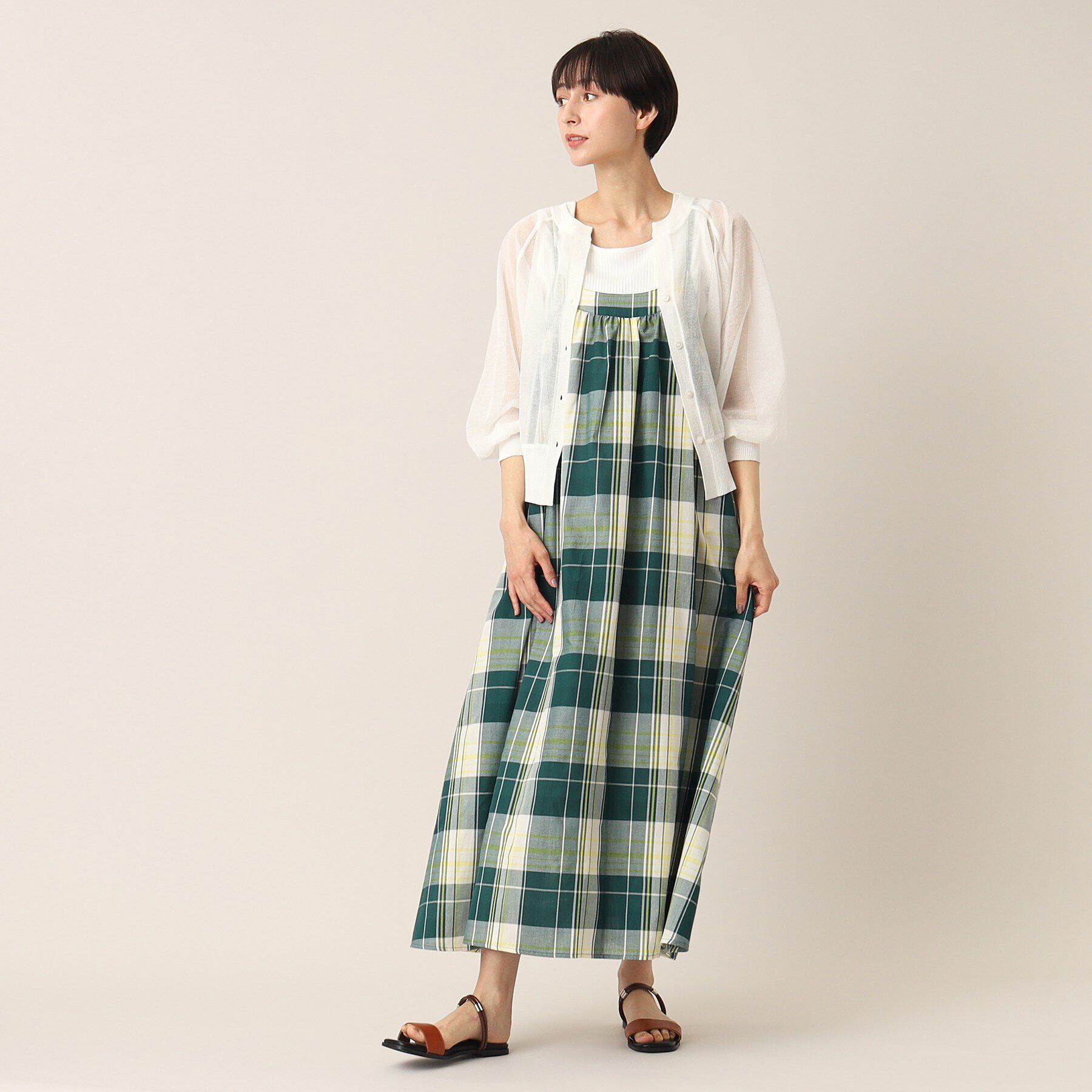 Dessin「【洗える】シースルースリットネックカーディガン」|カーディガン|