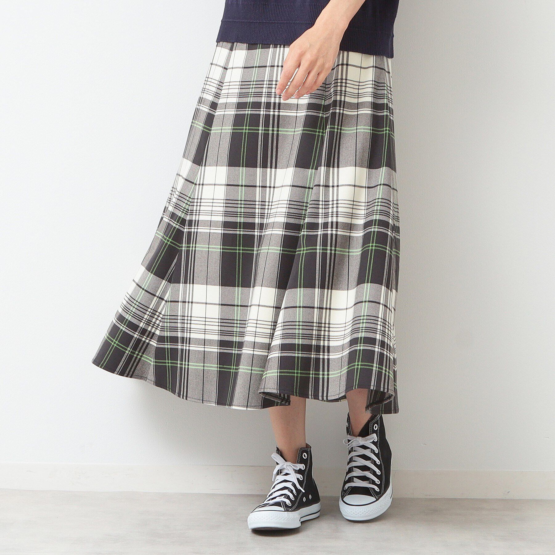 Dessin「【後ろゴム・洗える】チェック柄フレアースカート(XS～L)」|スカート|