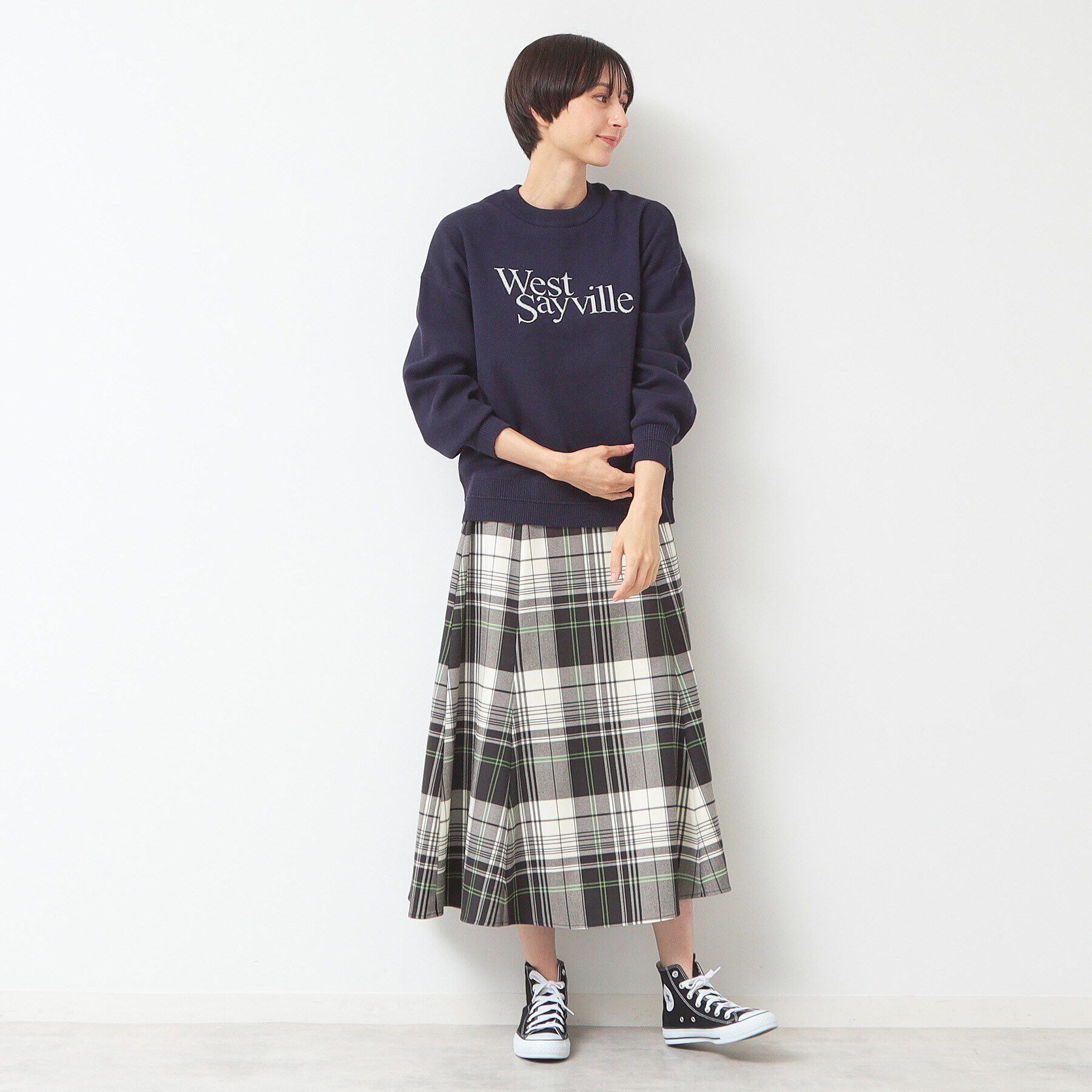 Dessin「【後ろゴム・洗える】チェック柄フレアースカート(XS～L)」|スカート|