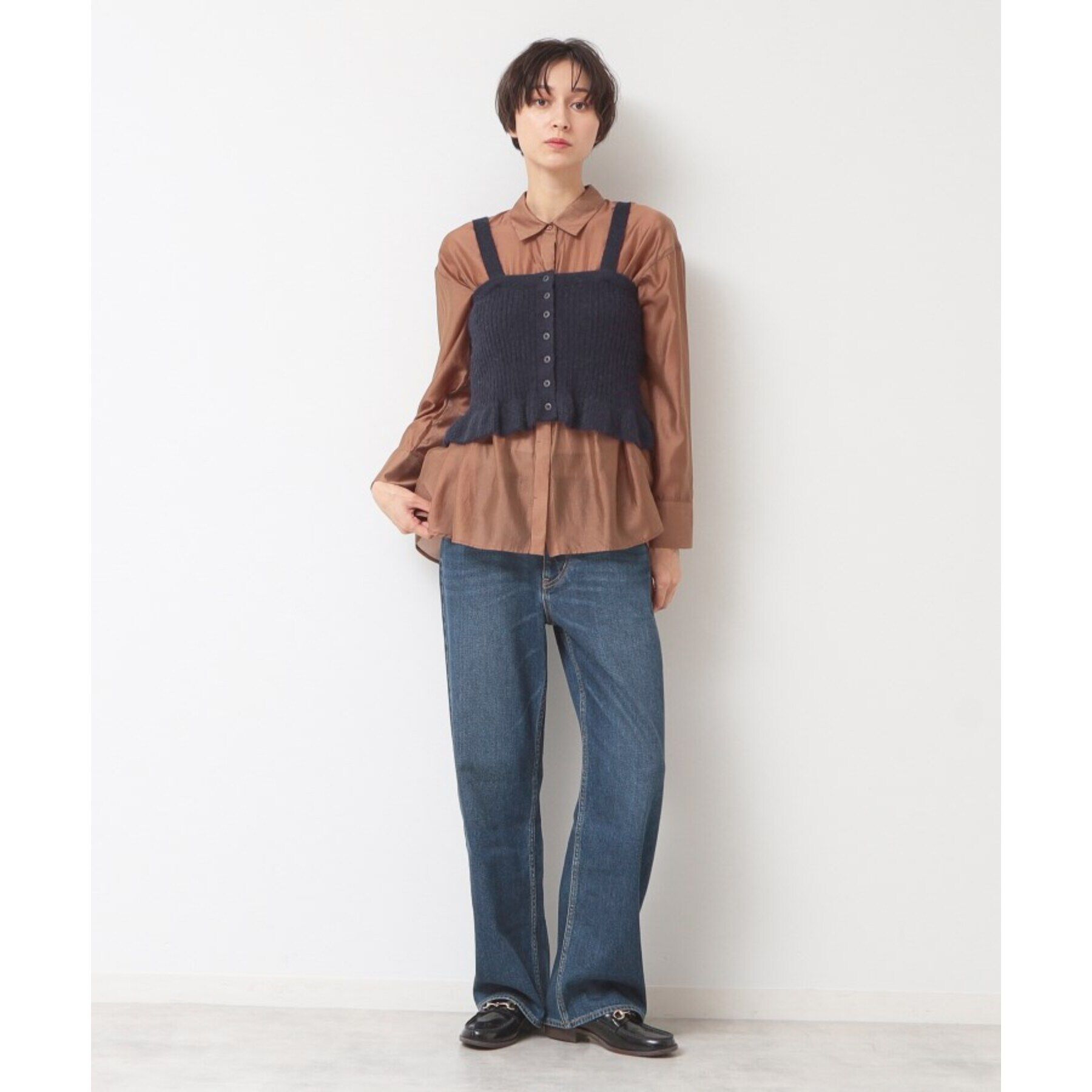 Dessin「【洗える】シアーペプラムシャツ（S～L）」|シャツ・ブラウス|