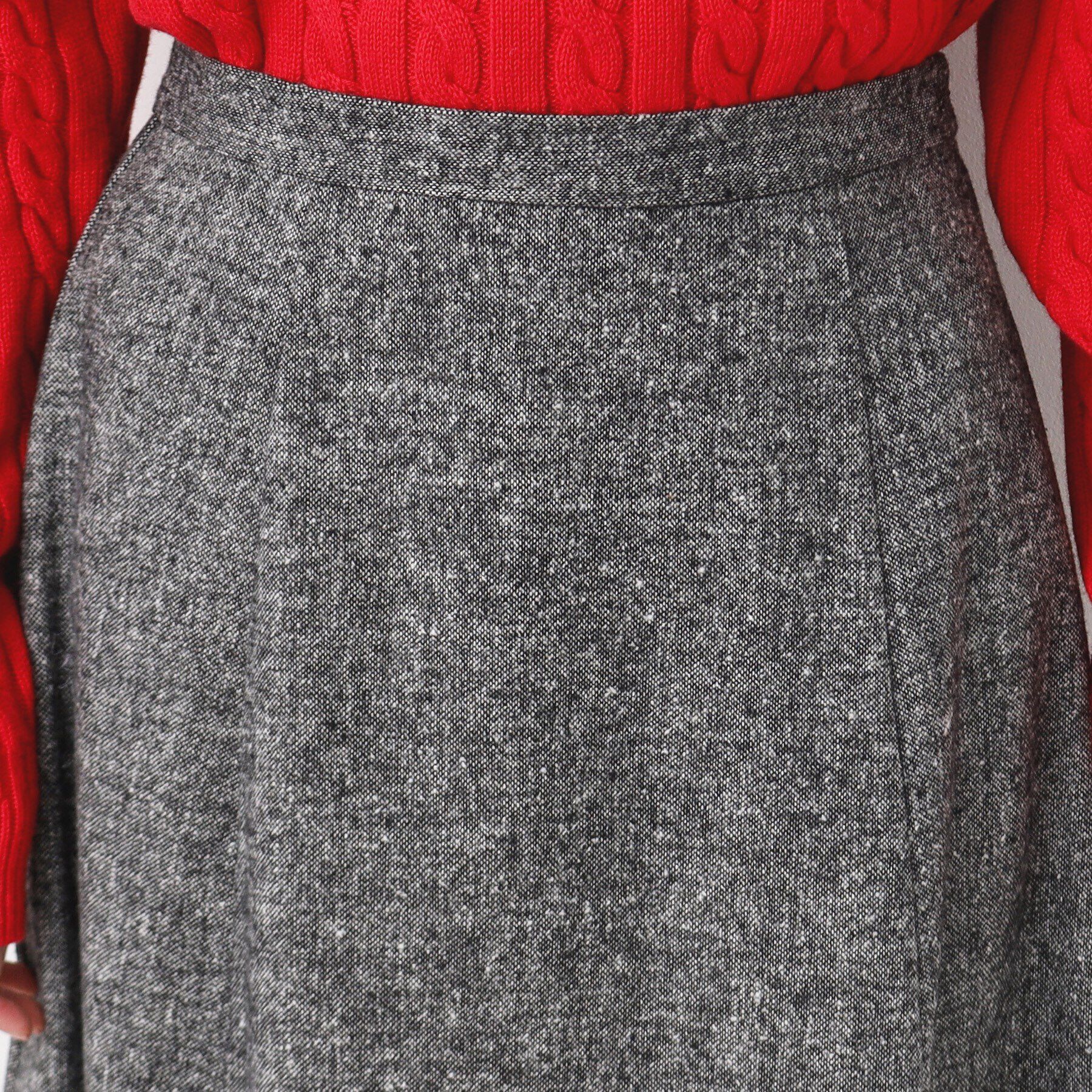 Dessin「【後ろゴム・洗える】ツイード切り替えフレアスカート（XS～L）」|スカート|