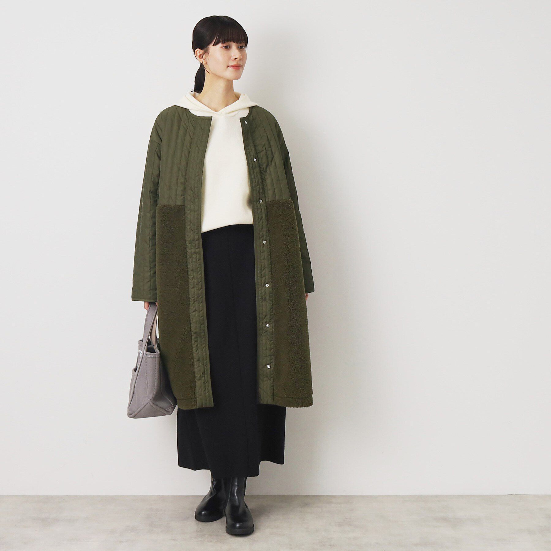 Dessin「中綿キルトドッキングコート（S～L）」|ノーカラーコート|
