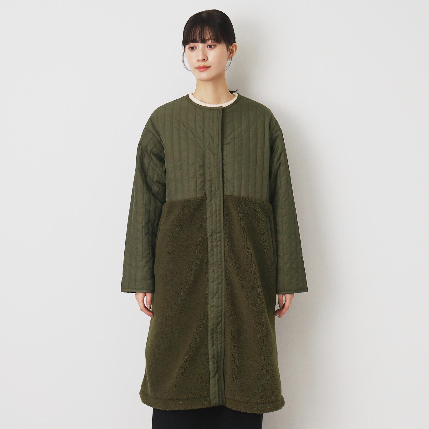 Dessin「中綿キルトドッキングコート（S～L）」|ノーカラーコート|