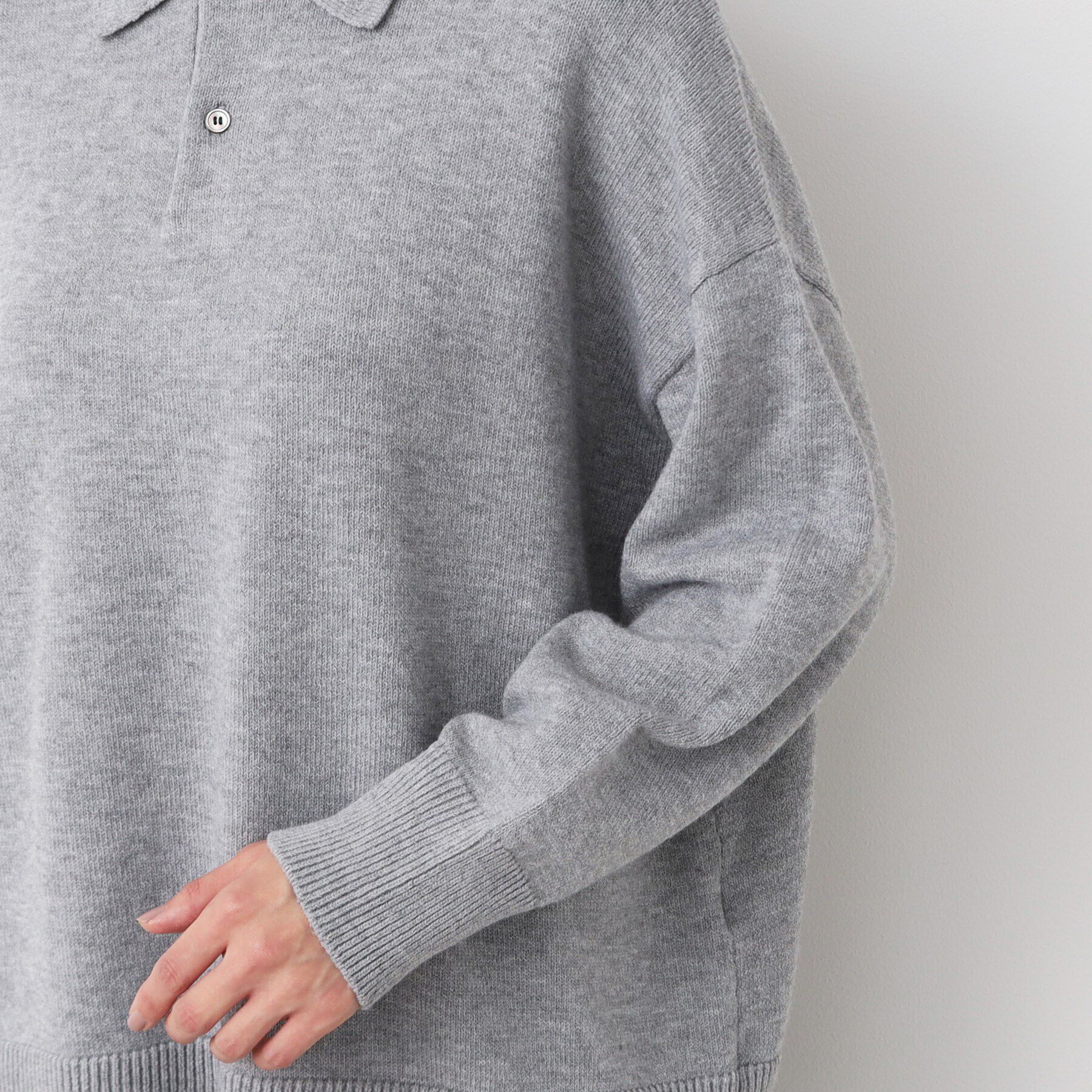 Dessin「【洗える】ボタン付きニットポロ」|ニット・セーター|