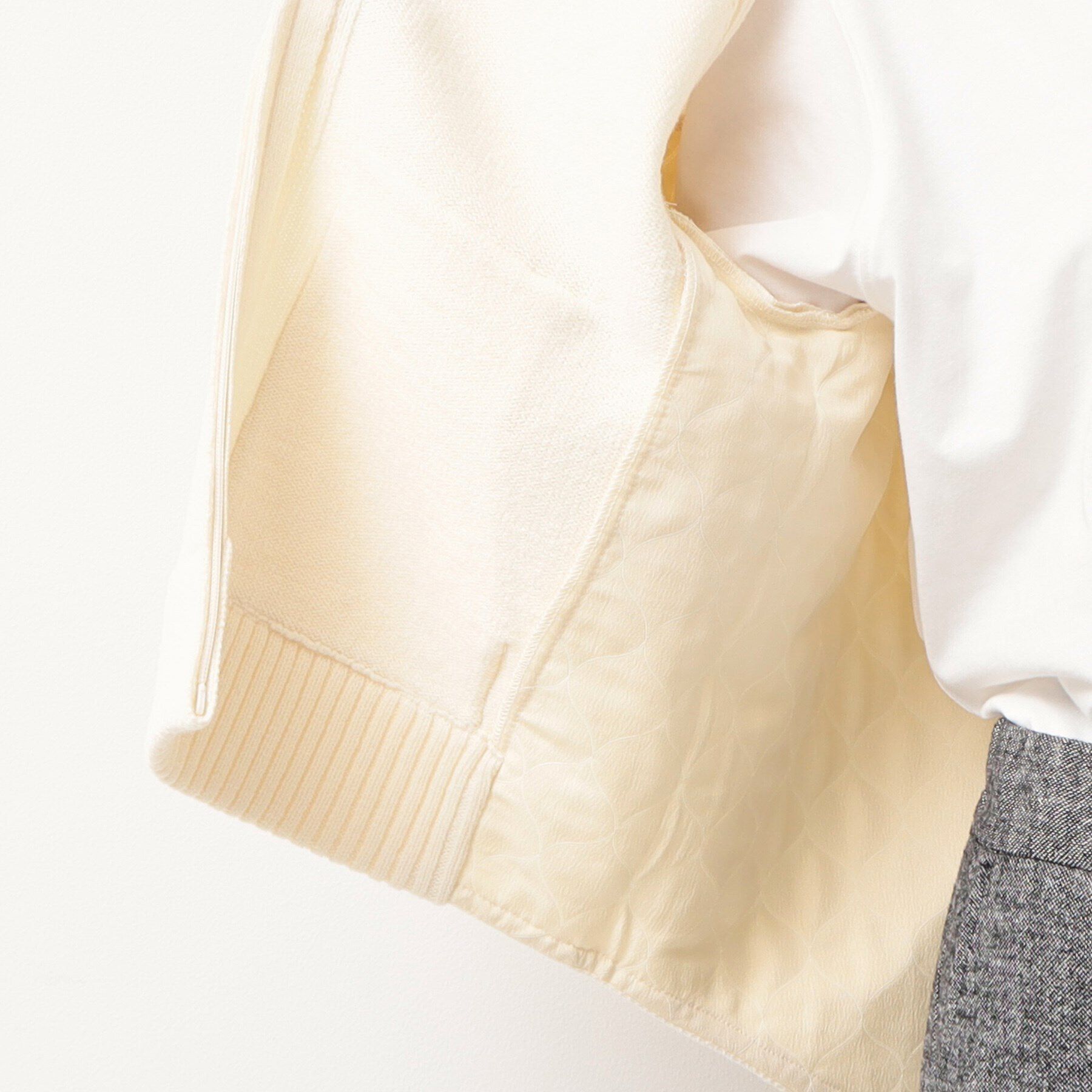 Dessin「【洗える】キルト付きジップアップカーディガン」|ブルゾン・スタジャン|