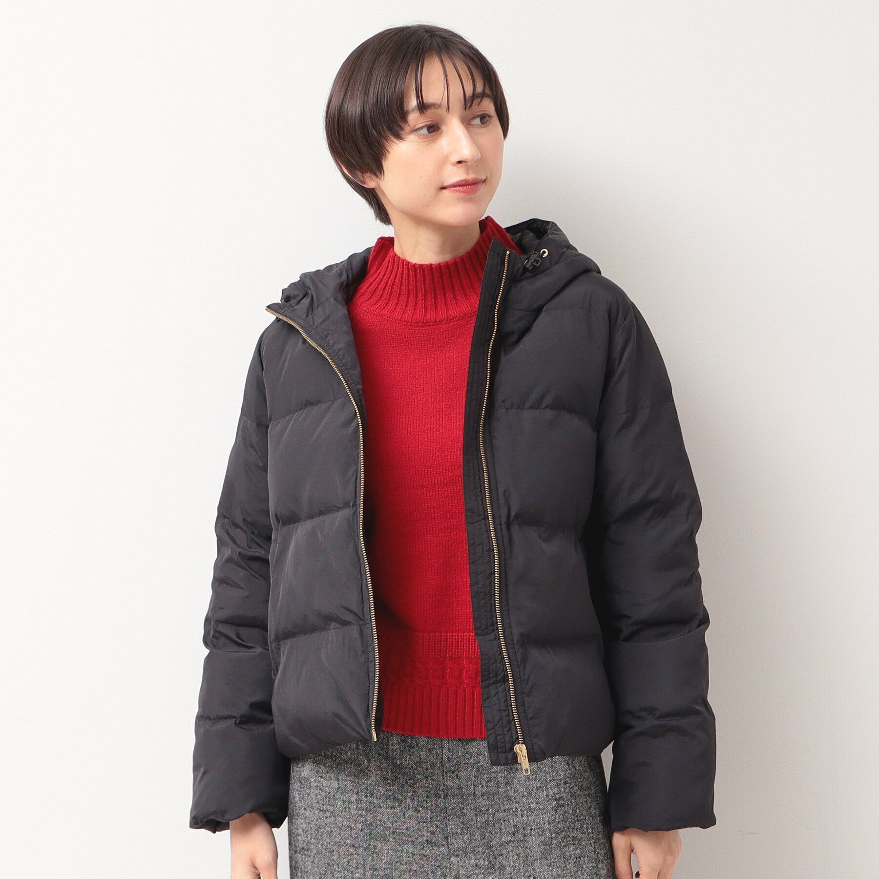 Dessin「フード付き中綿ショートコート」|ダウン|