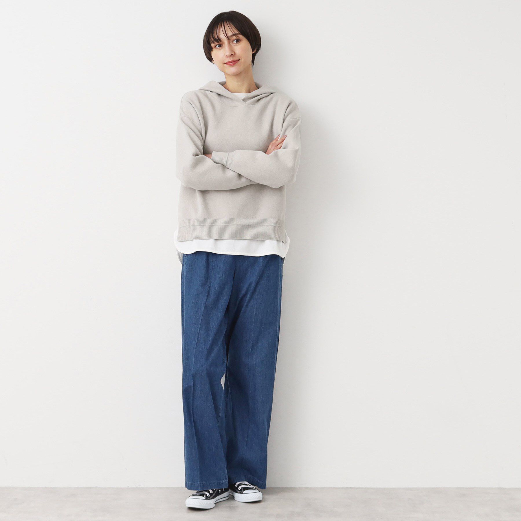 Dessin「【洗える・4サイズ展開】ちょうどいいパーカ（クロップド丈）」|パーカー|