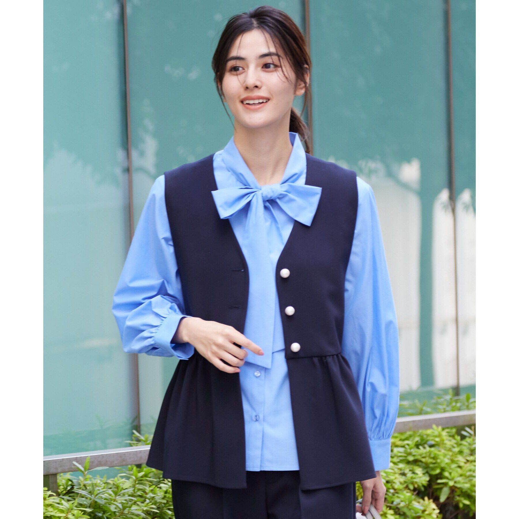 Dessin「【入卒/セレモニー/洗える】ボウタイリボンブラウス」|シャツ・ブラウス|