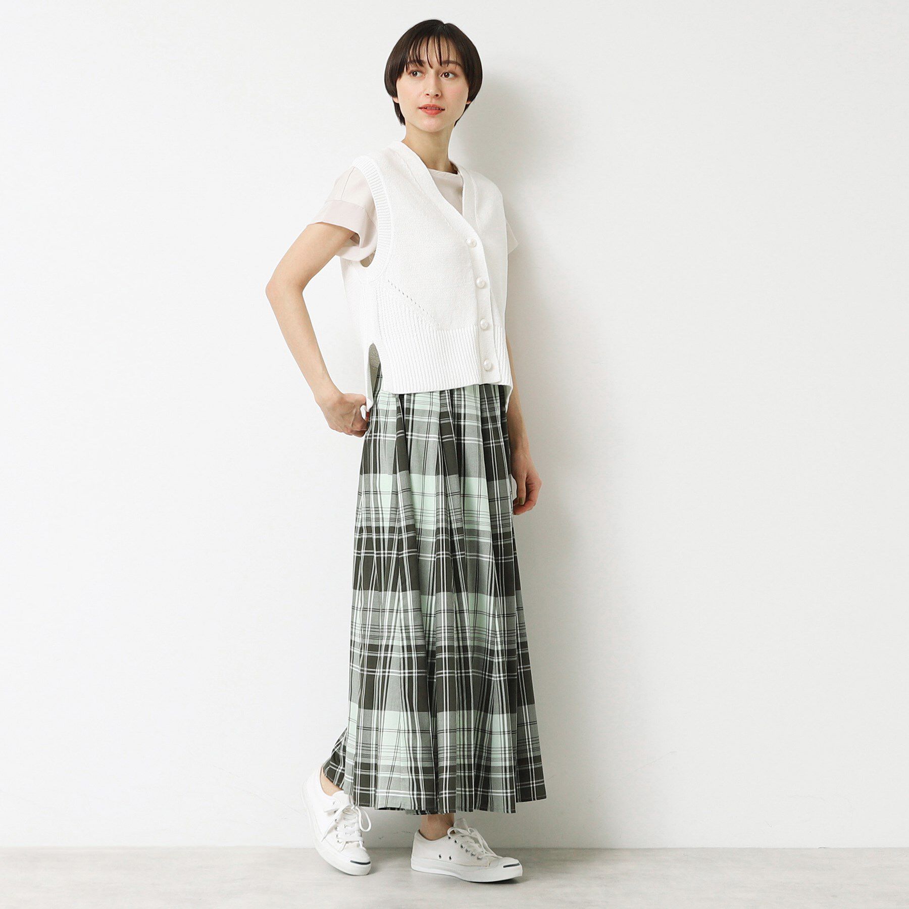 Dessin「【ウエストゴム・洗える】映えチェック柄スカート（XS～L）」|スカート|