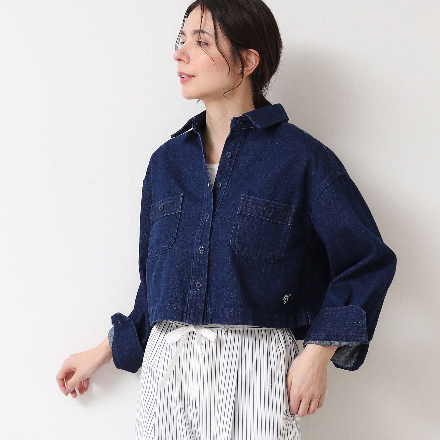 Dessin「【洗える】クロップドデニムジャケット」|デニムジャケット|ネイビー(094)