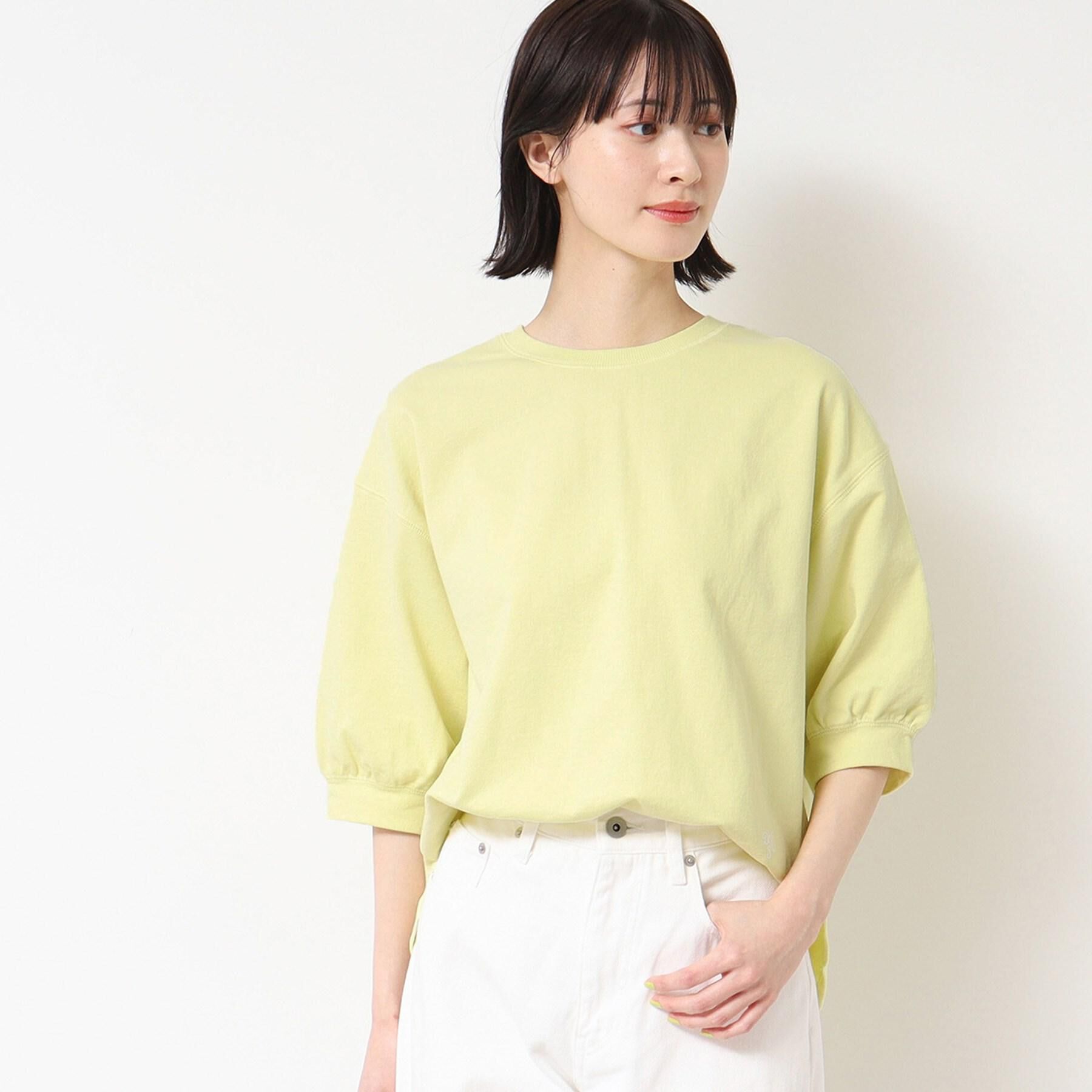 Dessin「【360度可愛い・洗える】バックヘンリーカットソー（5分袖/XS～L）」|Tシャツ・カットソー|