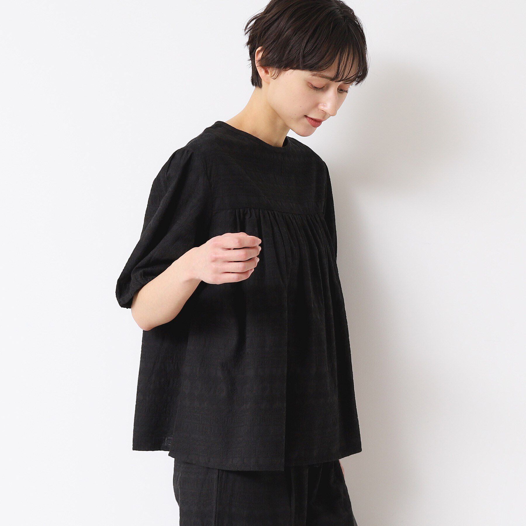 Dessin「【インド刺繍・セットアップ可能・洗える】クルーネックブラウス」|シャツ・ブラウス|