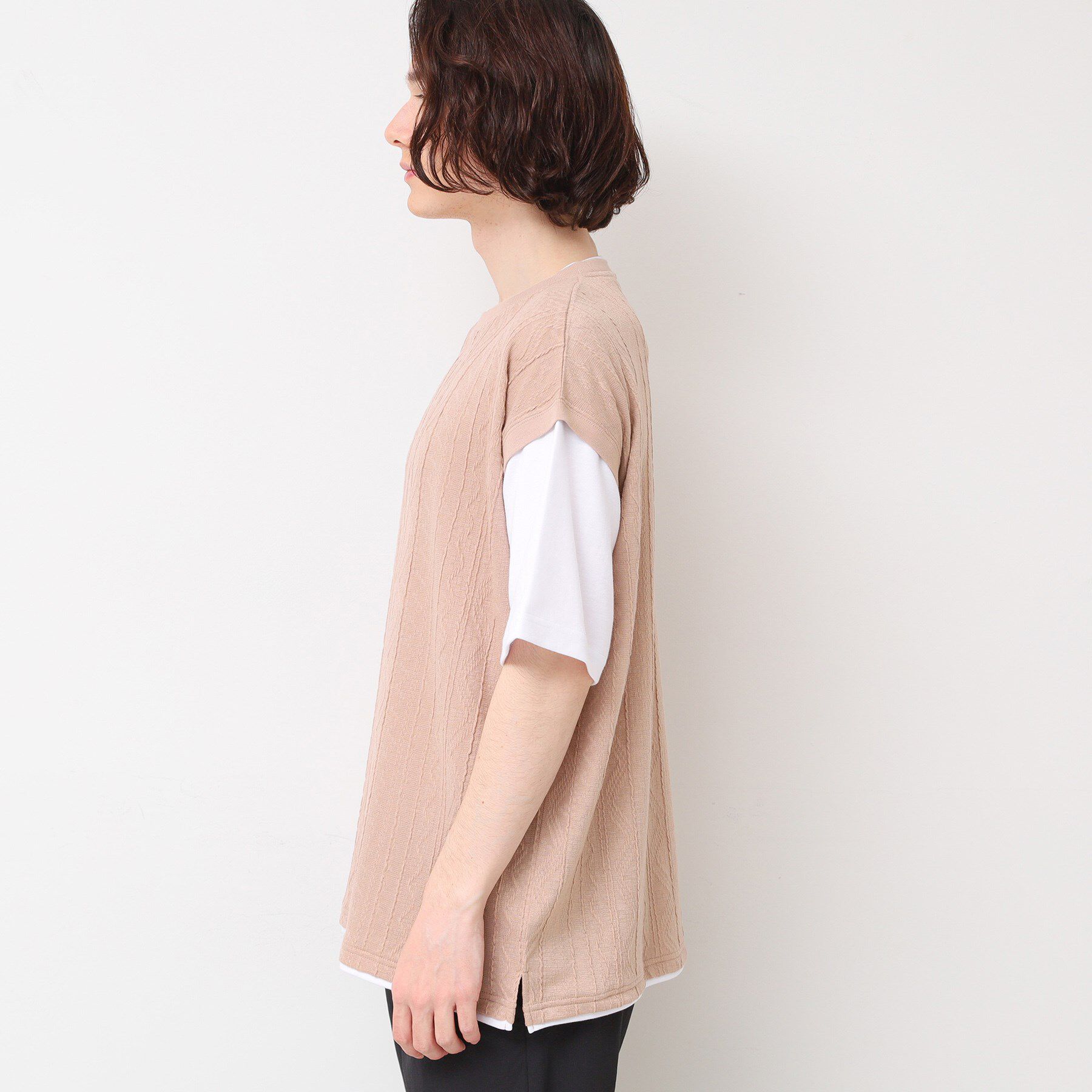 Dessin「【洗える】ベストレイヤードライクTシャツ」|Tシャツ・カットソー|