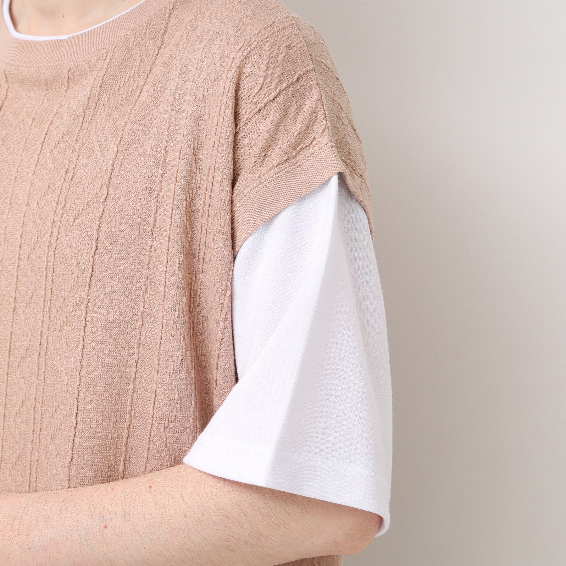 Dessin「【洗える】ベストレイヤードライクTシャツ」|Tシャツ・カットソー|