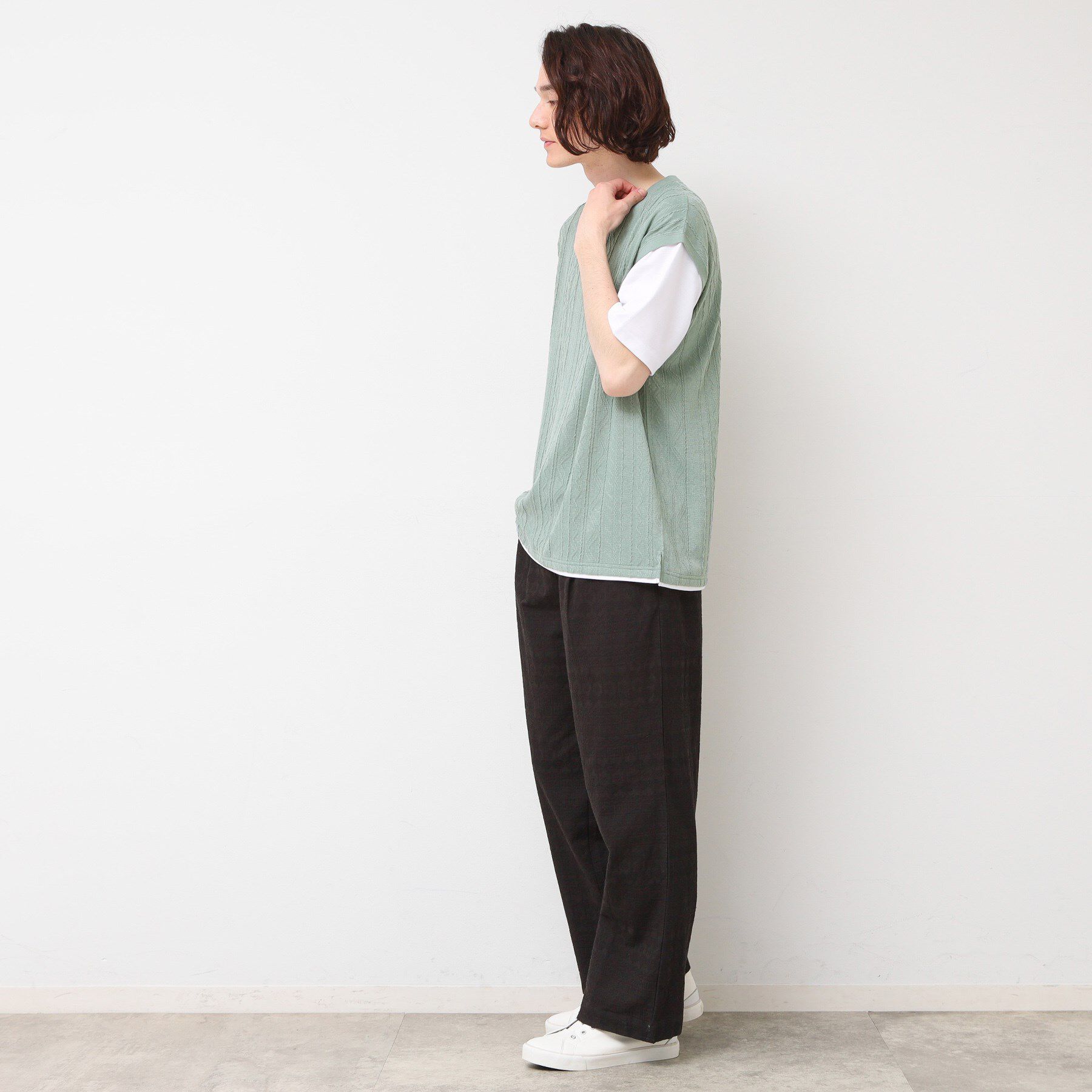 Dessin「【洗える】ベストレイヤードライクTシャツ」|Tシャツ・カットソー|