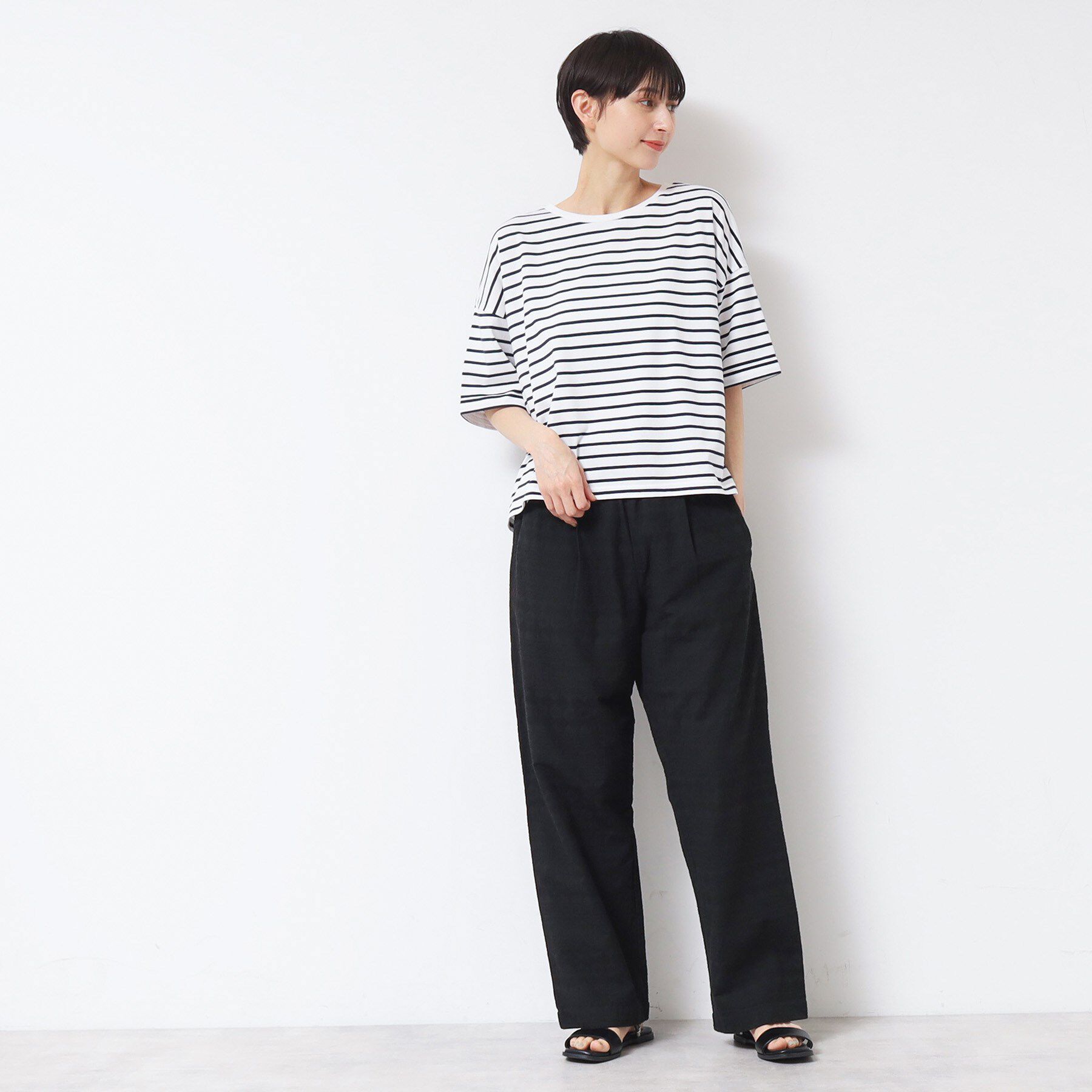 Dessin「【二の腕カバー/接触冷感/UV】ロールアップスリーブTシャツ（XS～L）」|Tシャツ・カットソー|