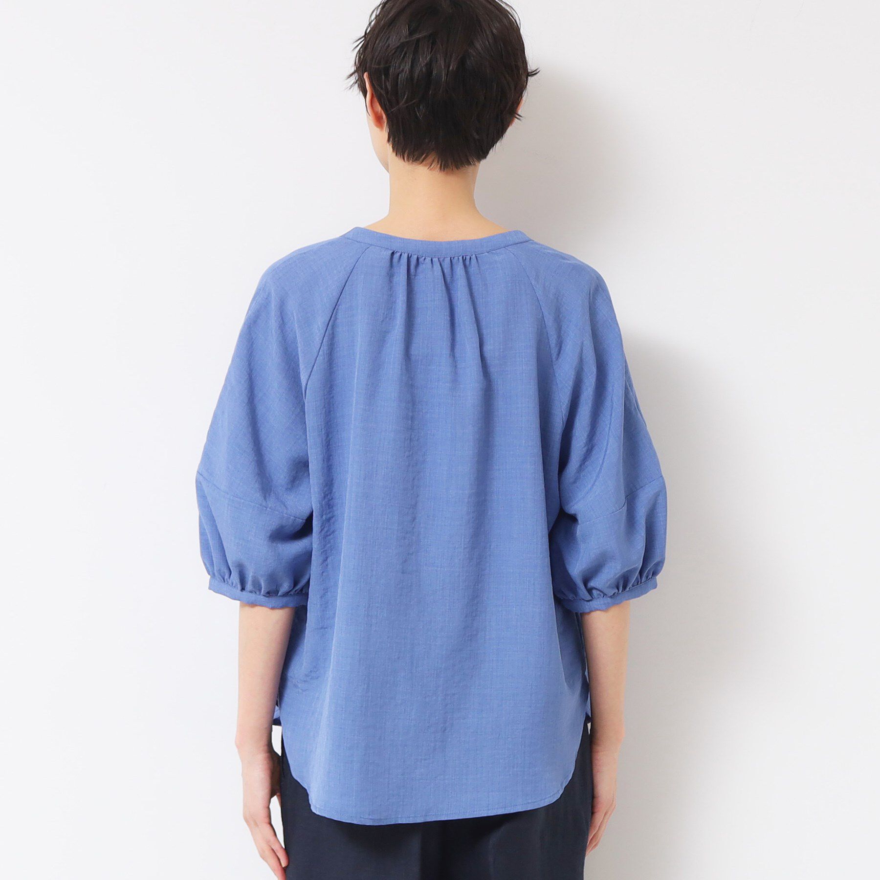 Dessin「【洗える】スキッパ―五分袖ブラウス（XS～L）」|シャツ・ブラウス|