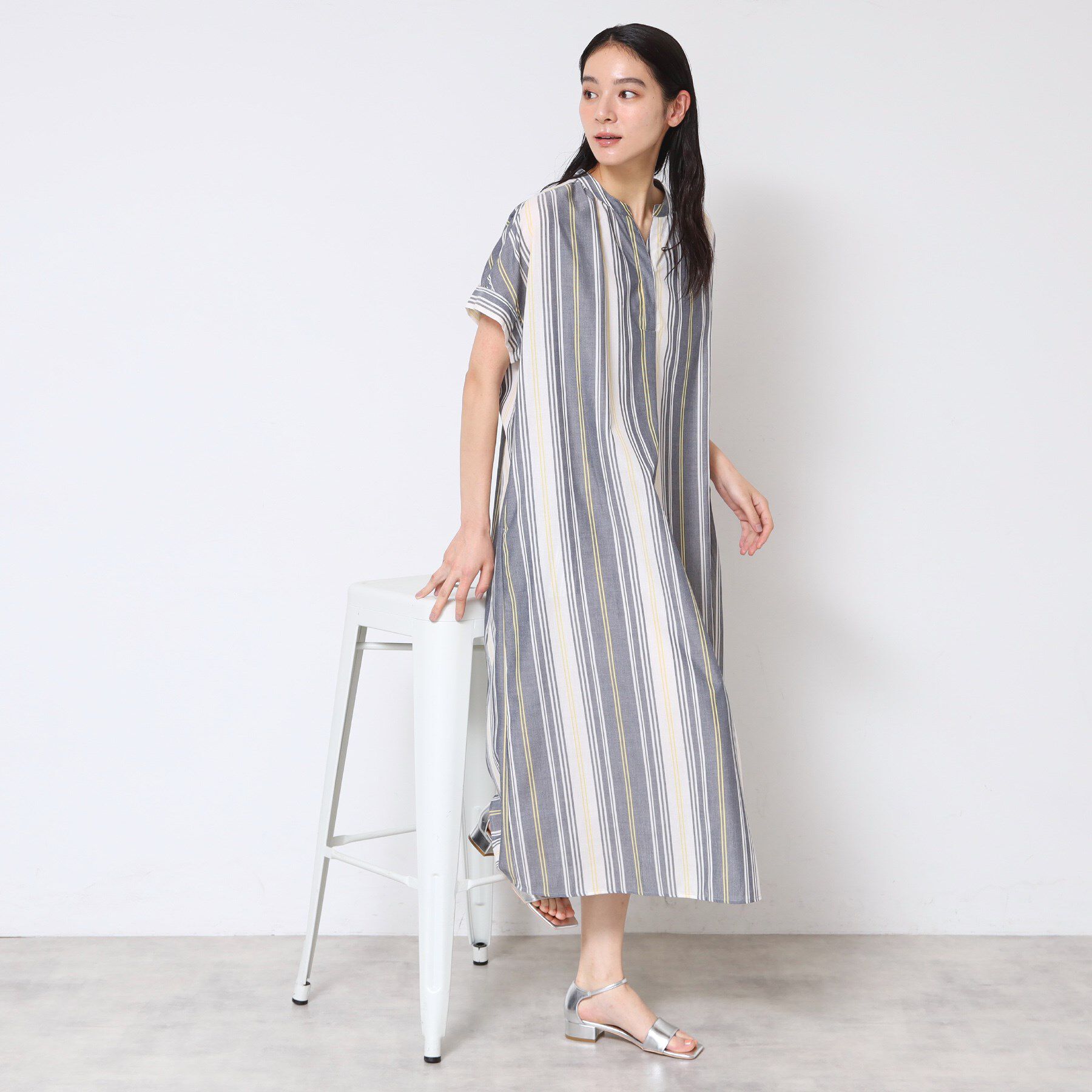 Dessin「【洗える】映えチェック柄スキッパ―ワンピース」|ワンピース|