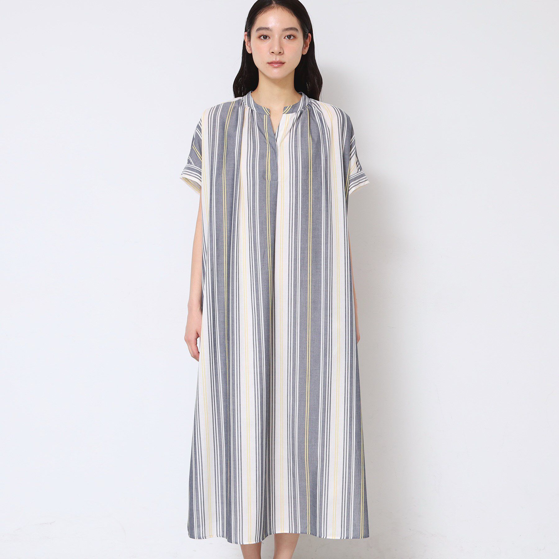 Dessin「【洗える】映えチェック柄スキッパ―ワンピース」|ワンピース|