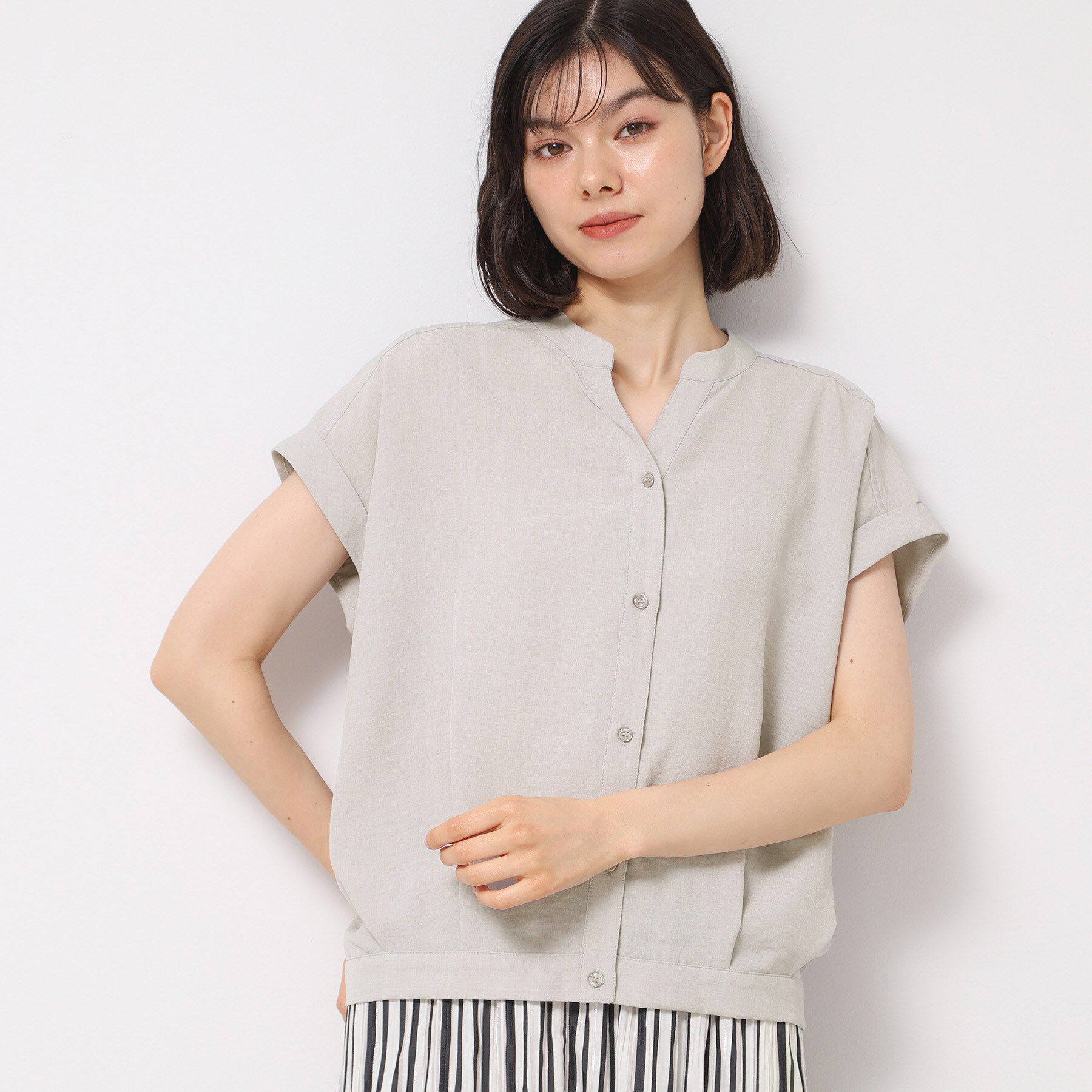 Dessin「【洗える】フレンチスリーブスキッパーシャツ（XS～L）」|シャツ・ブラウス|