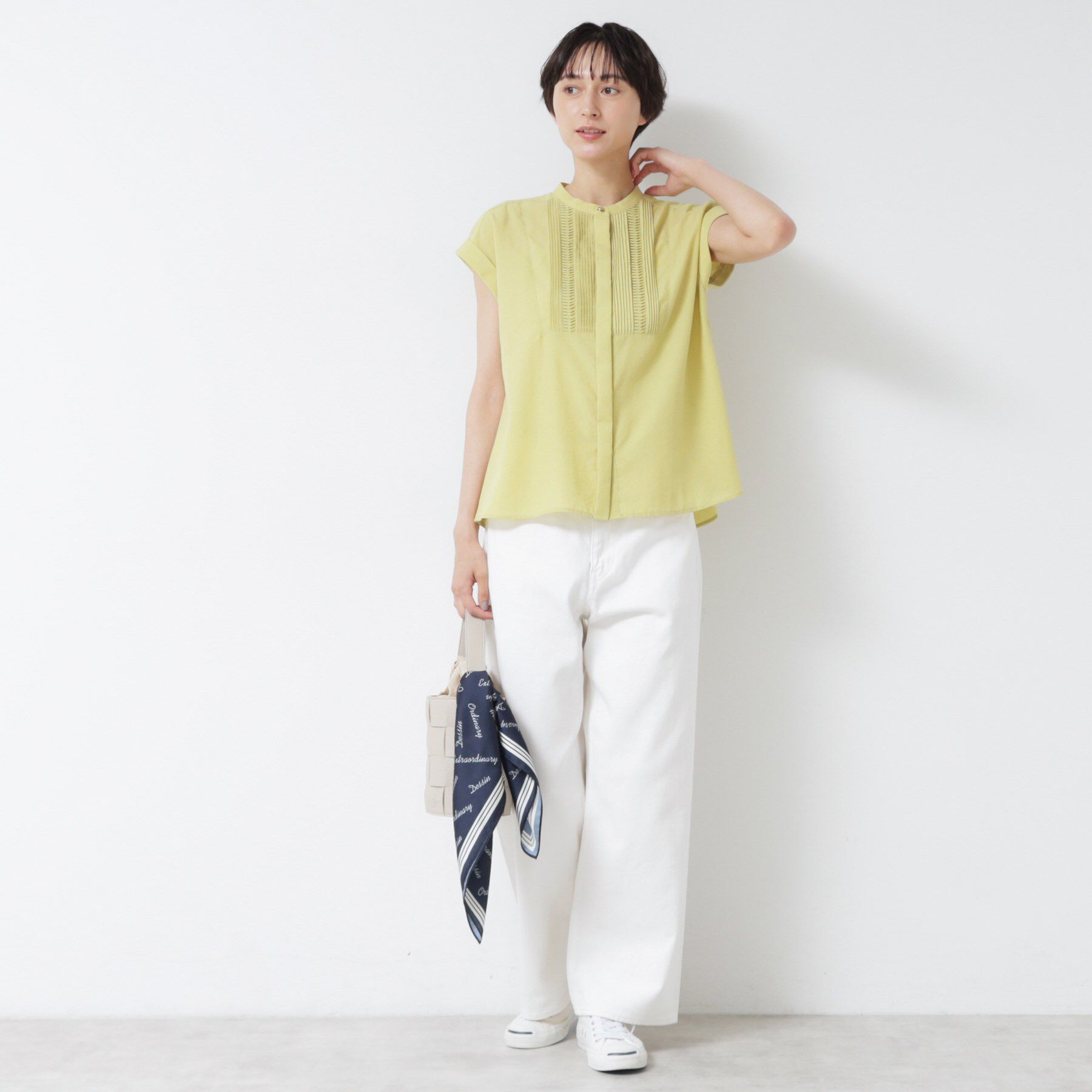 Dessin「【洗える】ピンタックデザインフレンチスリーブブラウス」|シャツ・ブラウス|