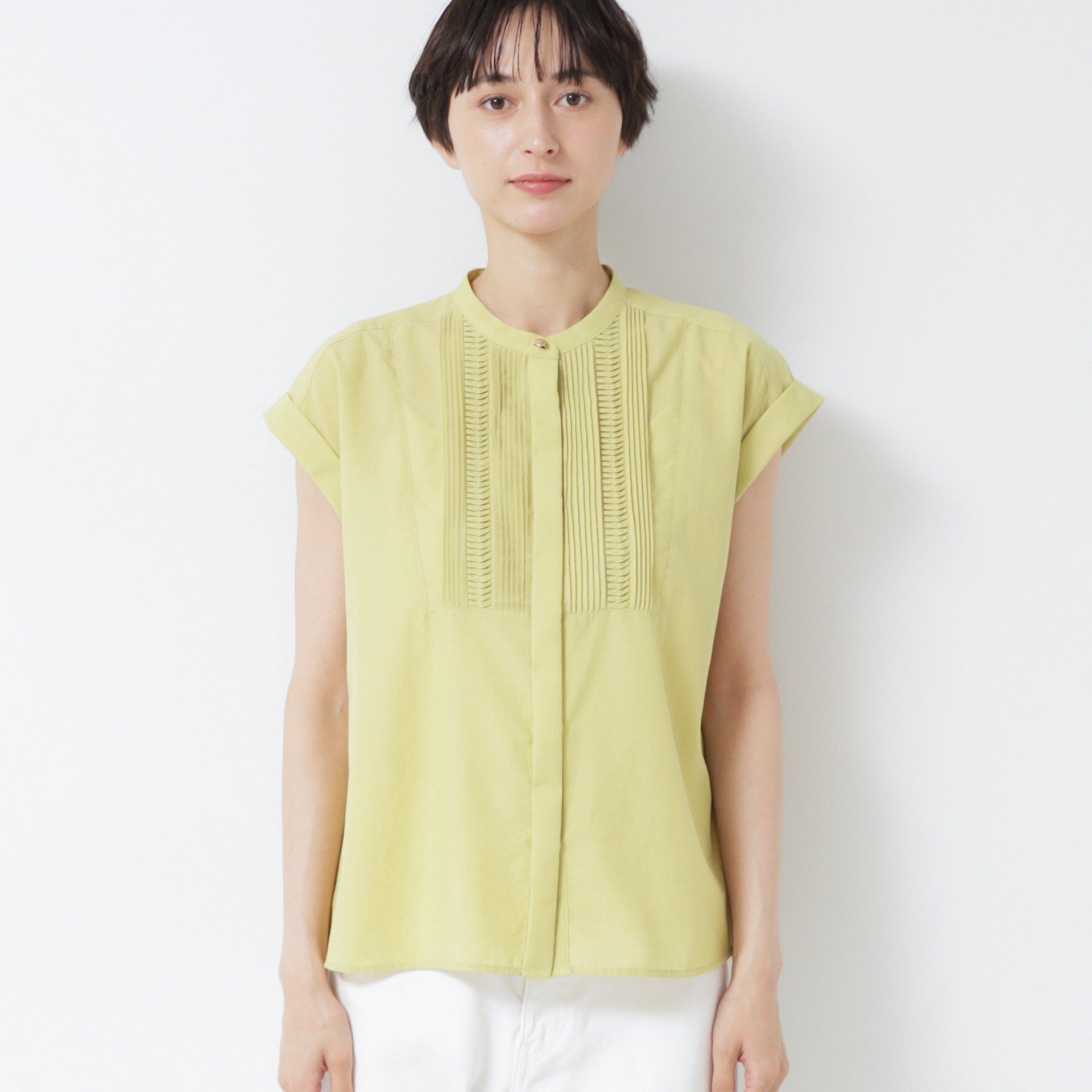 Dessin「【洗える】ピンタックデザインフレンチスリーブブラウス」|シャツ・ブラウス|