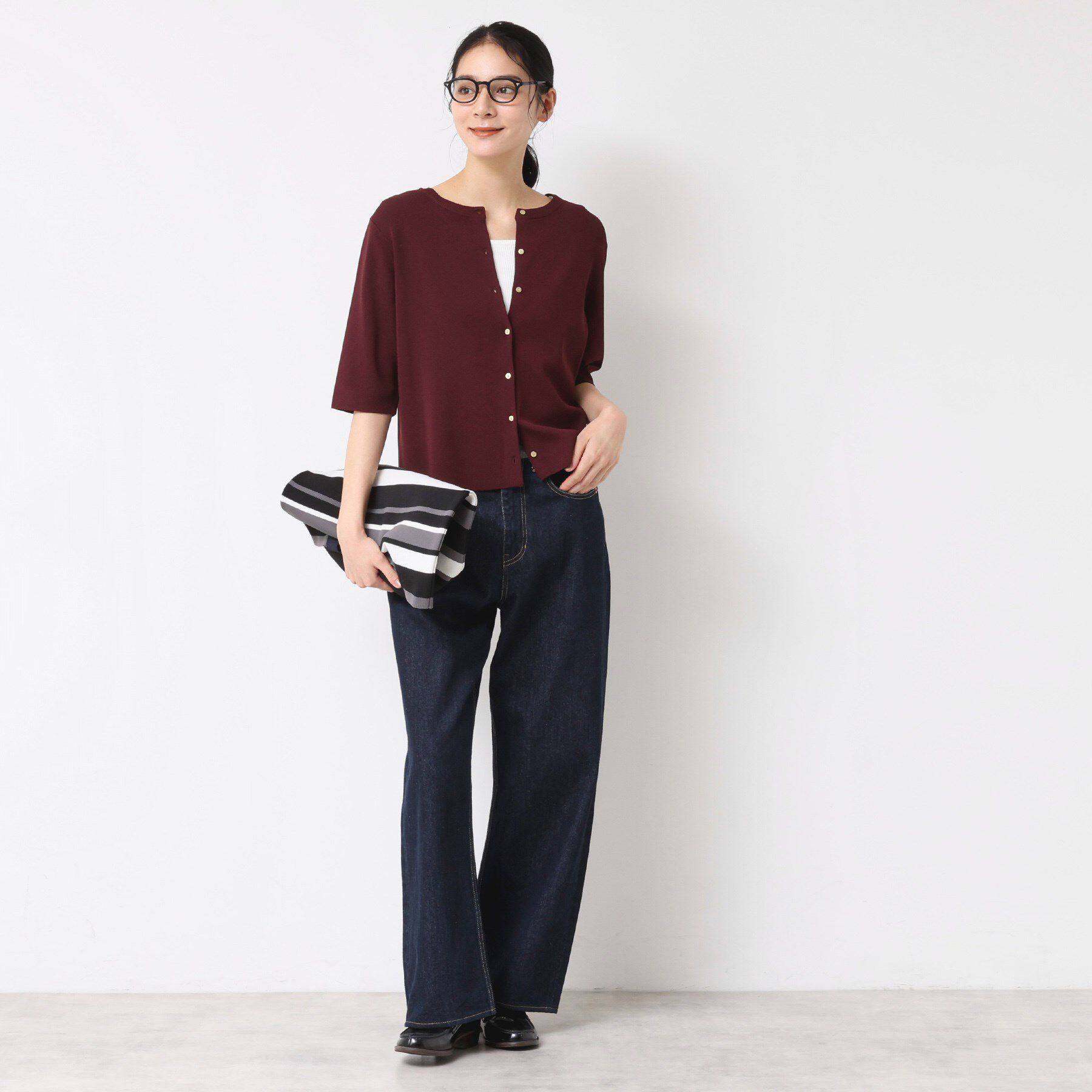 Dessin「【UVカット/洗える】2WAY五分袖カーディガン」|ニット・セーター|