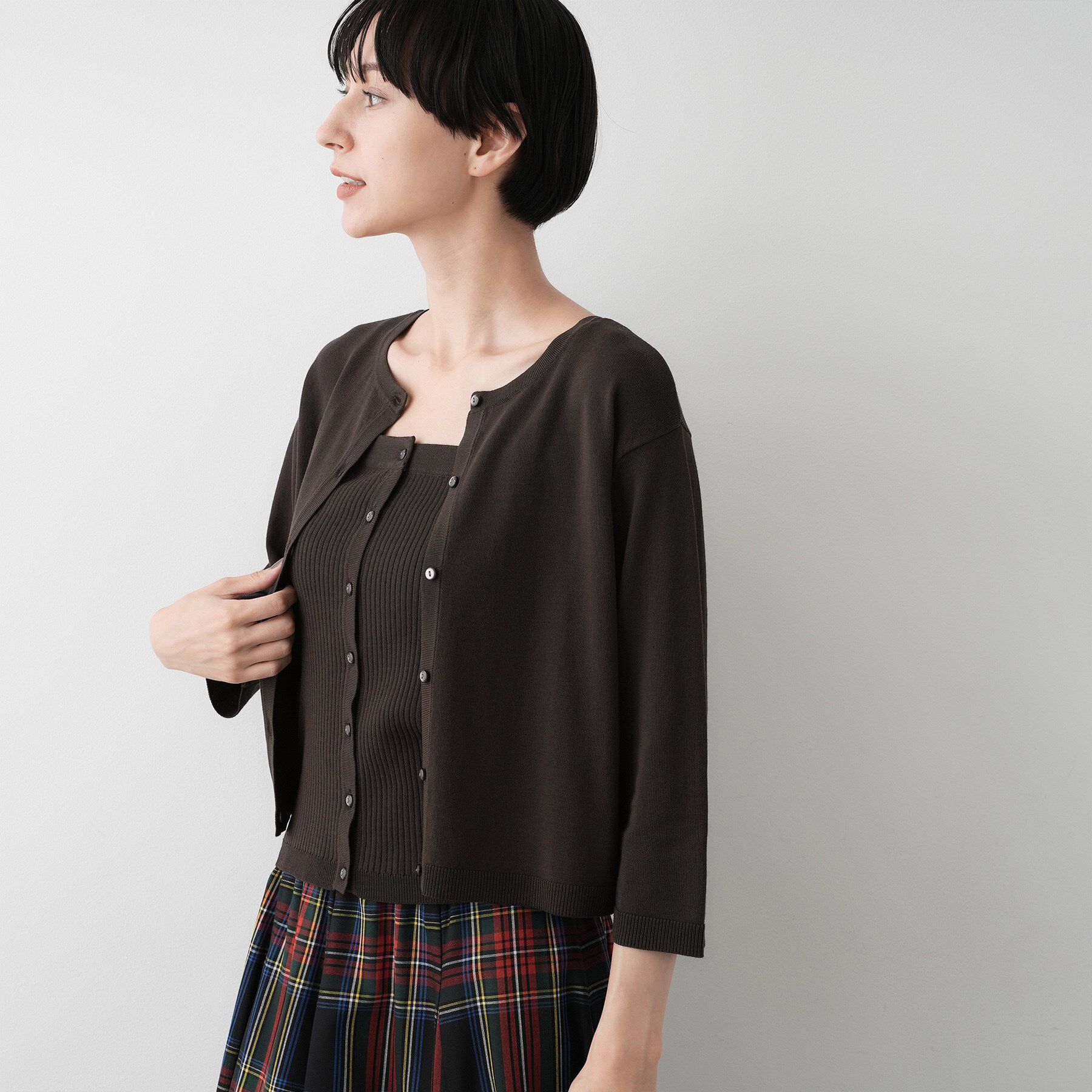 Dessin「【2点セット・洗える】2WAYカーディガン＆キャミソールアンサンブル」|その他|