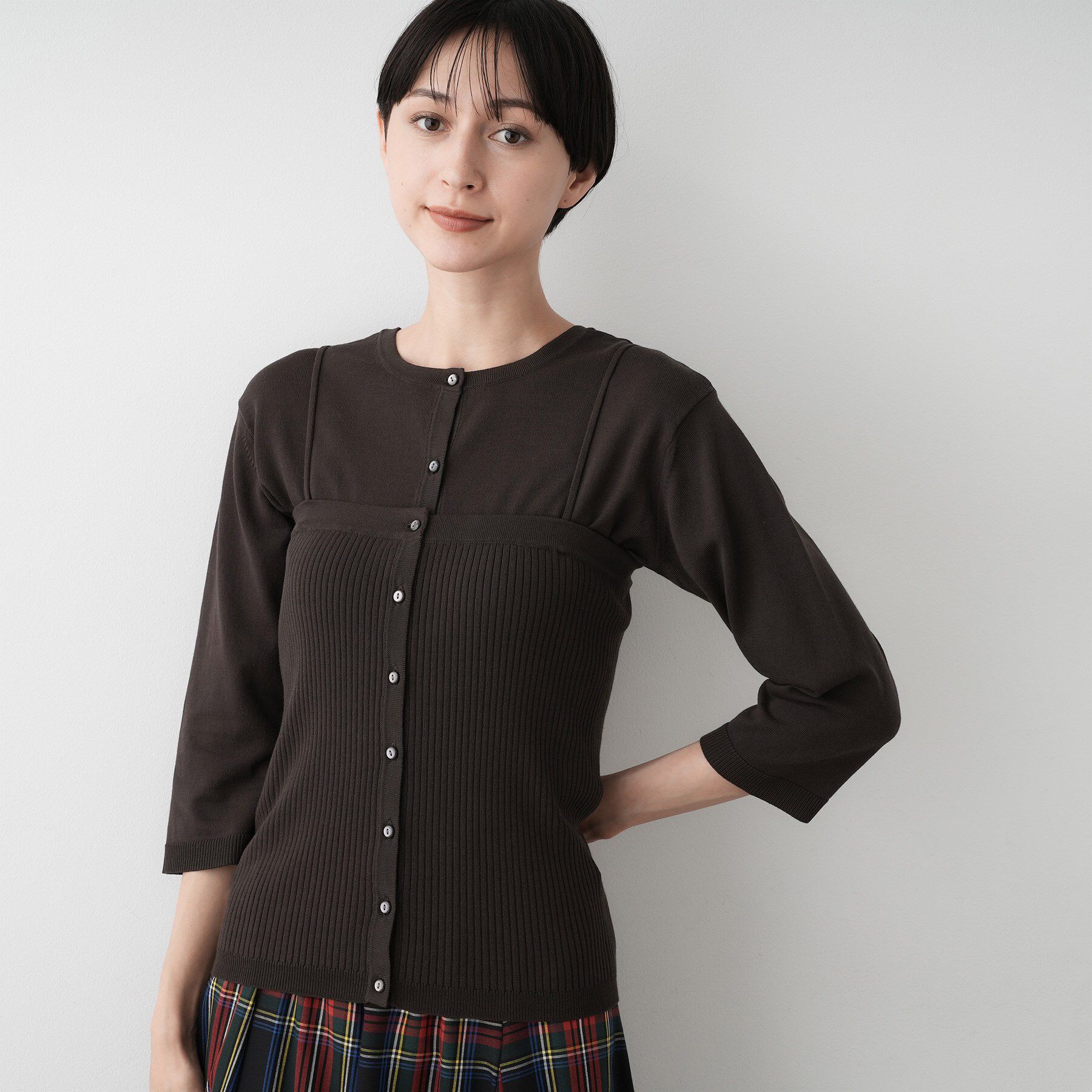 Dessin「【2点セット・洗える】2WAYカーディガン＆キャミソールアンサンブル」|その他|