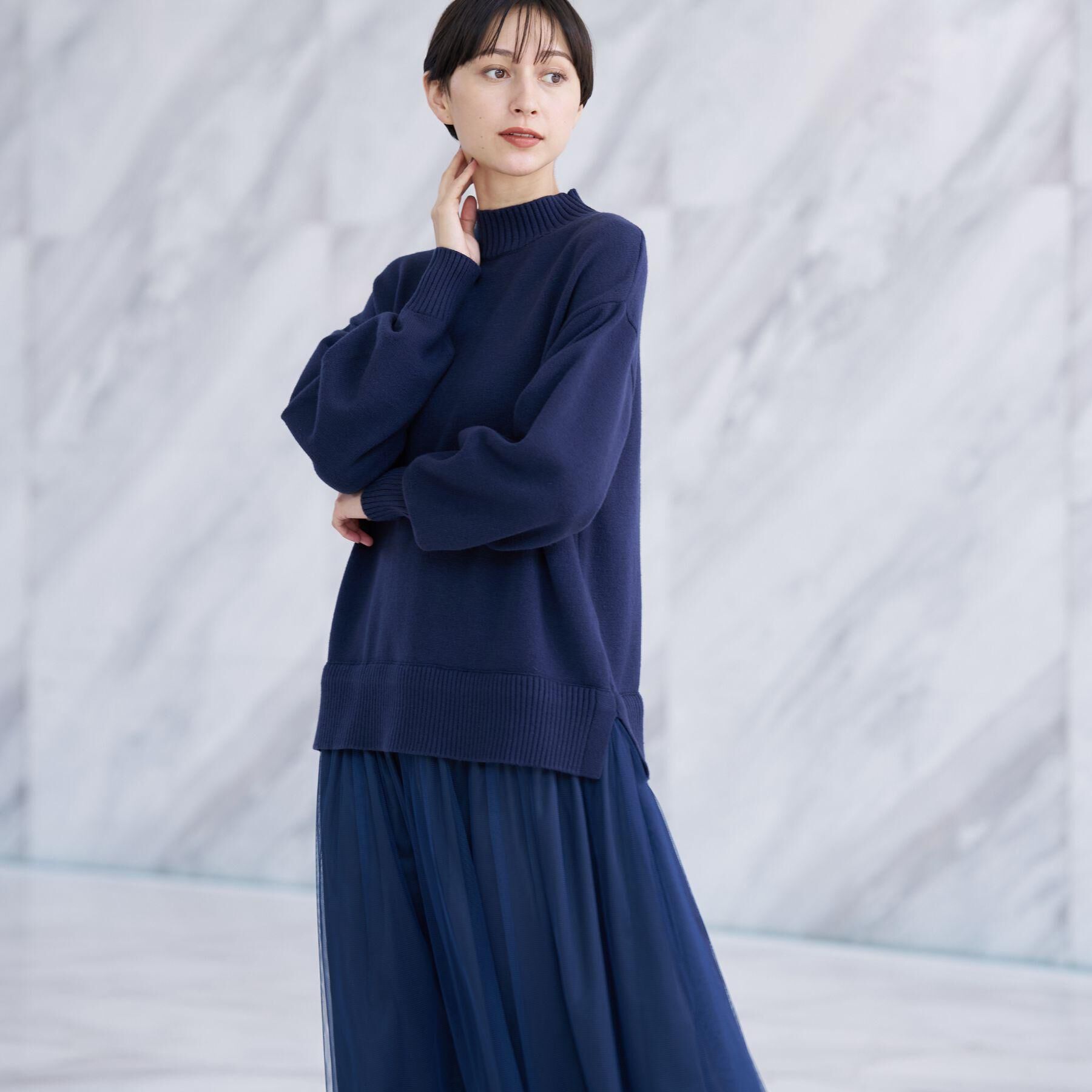 Dessin「【洗える】ニットチュールドッキングワンピース」|ワンピース|