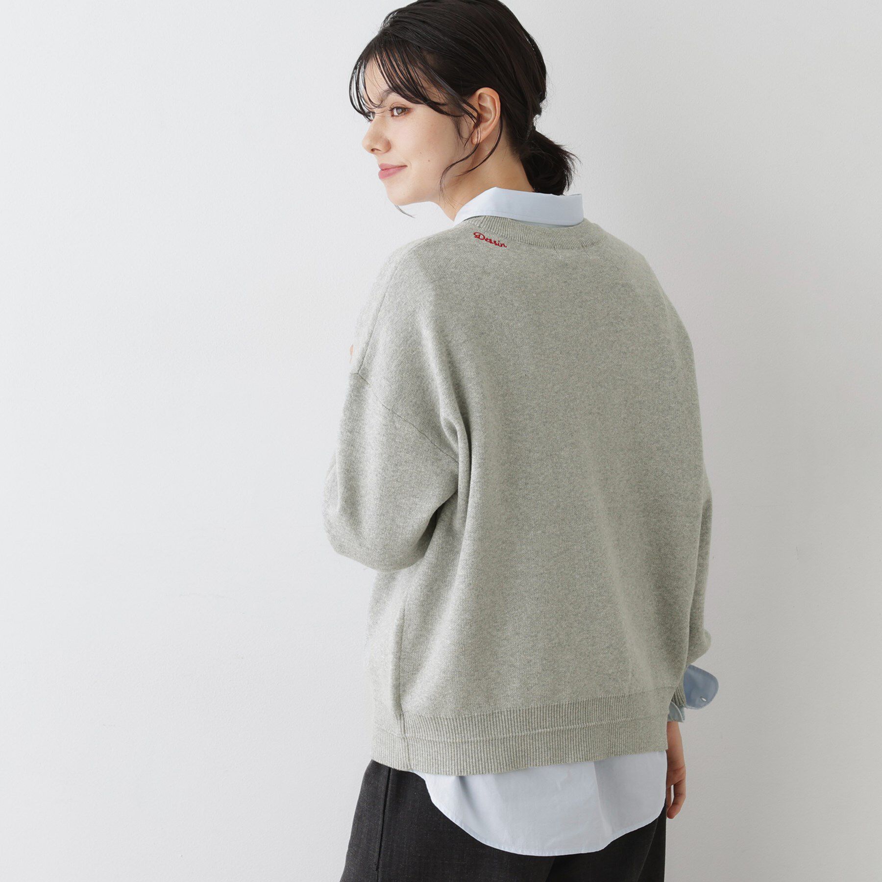 Dessin「【洗える】刺繍入りジャカードニット」|ニット・セーター|